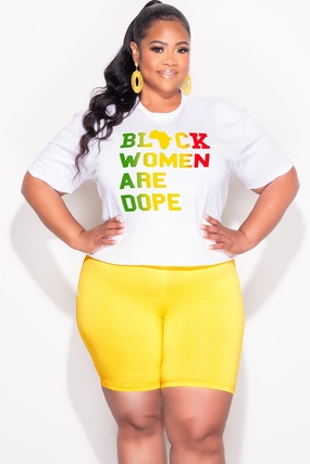 Final Sale Plus Size Fitted Cropped Cut White - Black Women Are Dope  T-Shirt Water-resistant