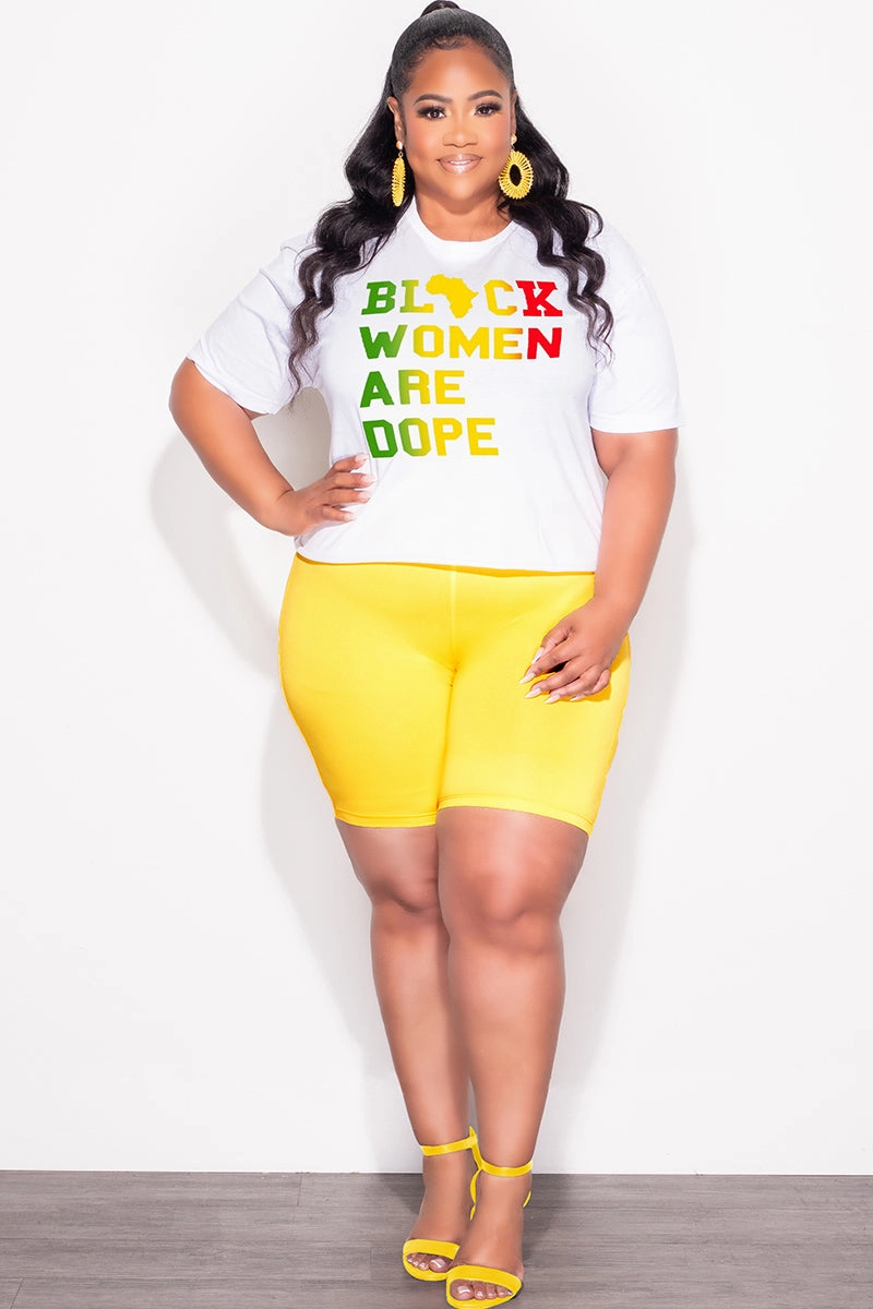 Flexible Comfort Easy Comfort Final Sale Plus Size Fitted Cropped Cut White - Black Women Are Dope  T-Shirt