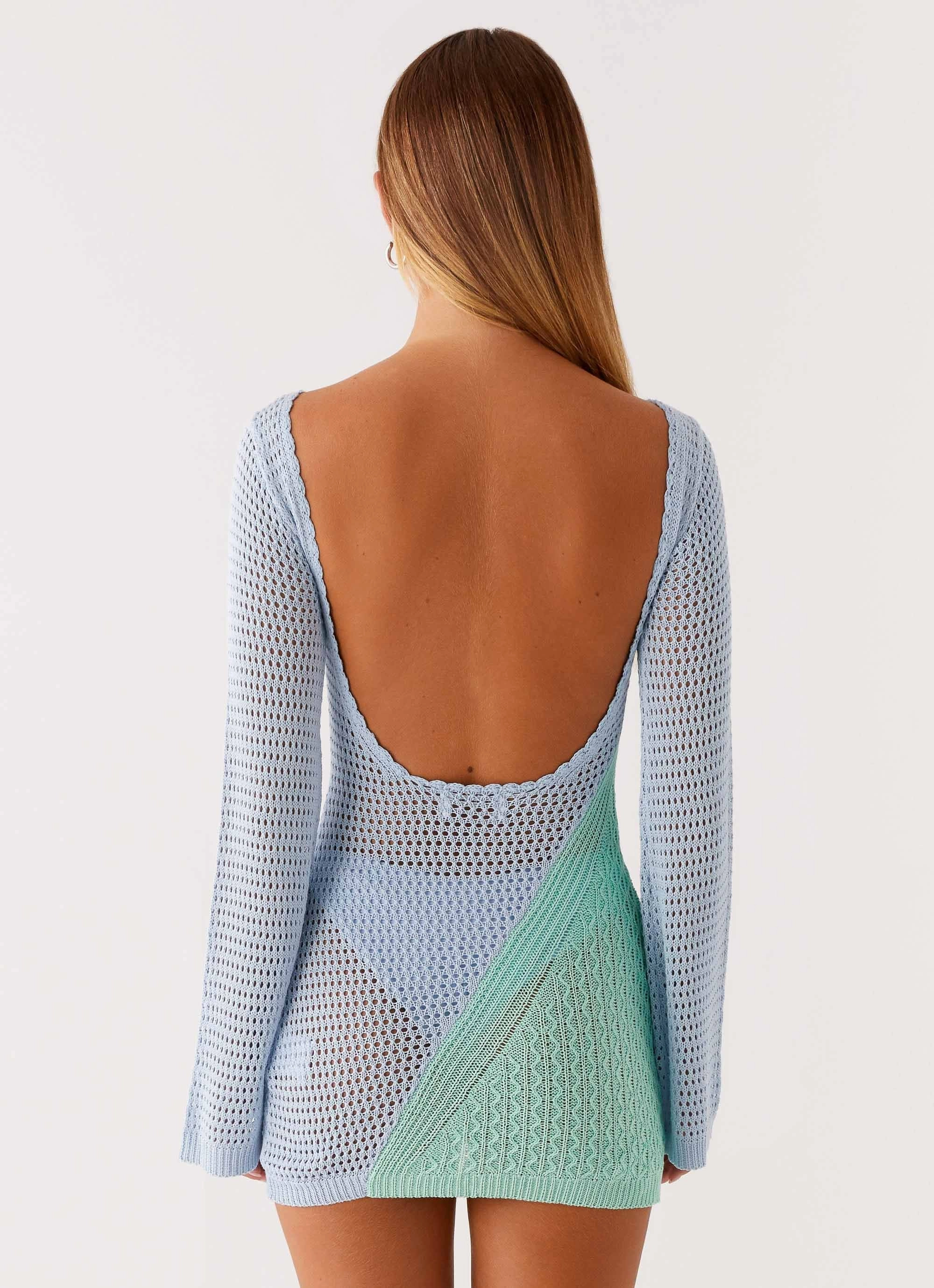 Subtle Charm Estie Long Sleeve Crochet Mini Dress - Multi