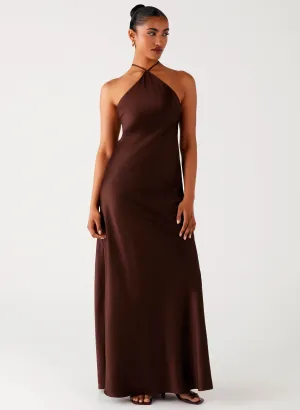 Tulama Maxi Dress - Chocolate Casual Comfort