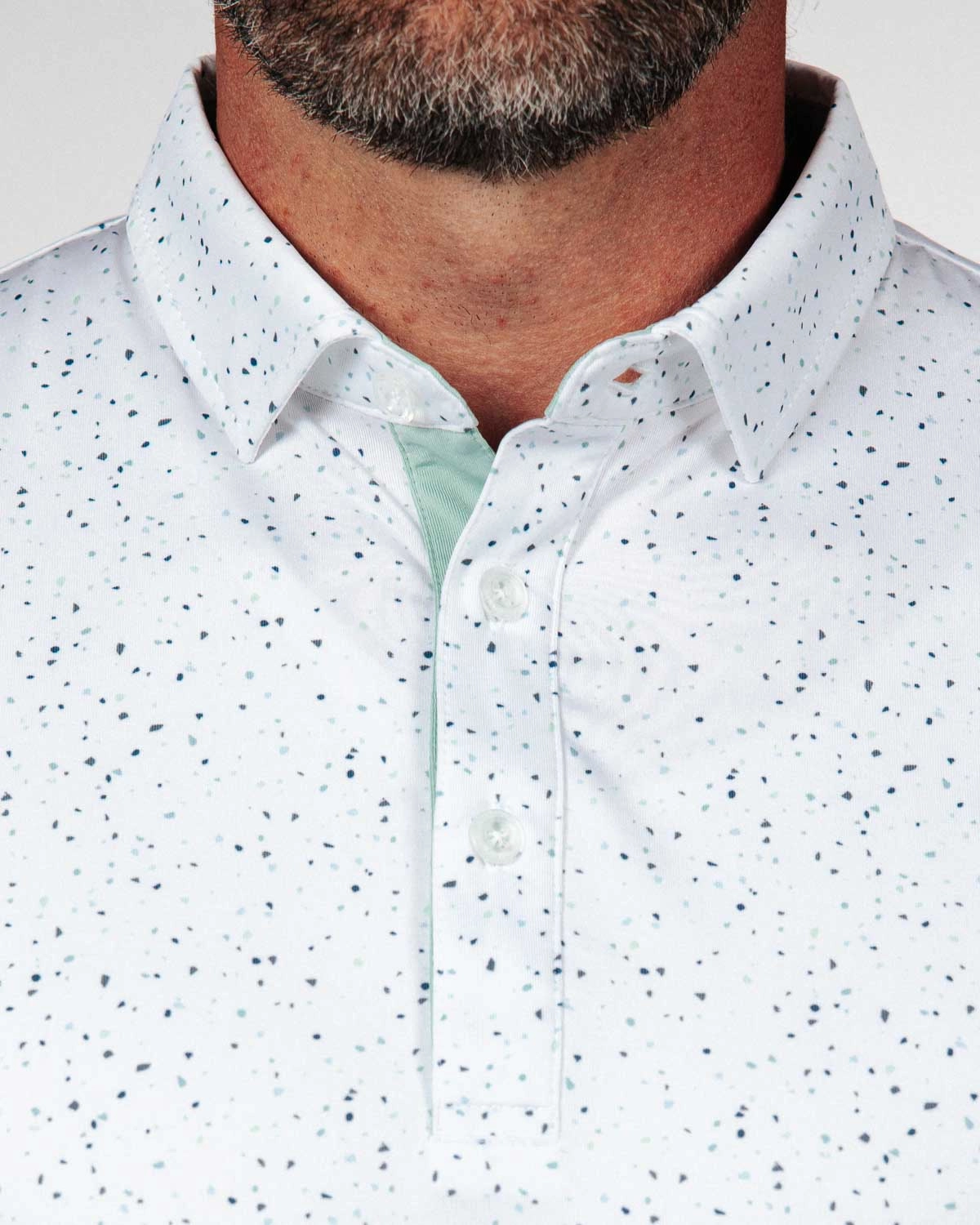 Wrinkle Resistant Weave Teal Confetti Classic Polo