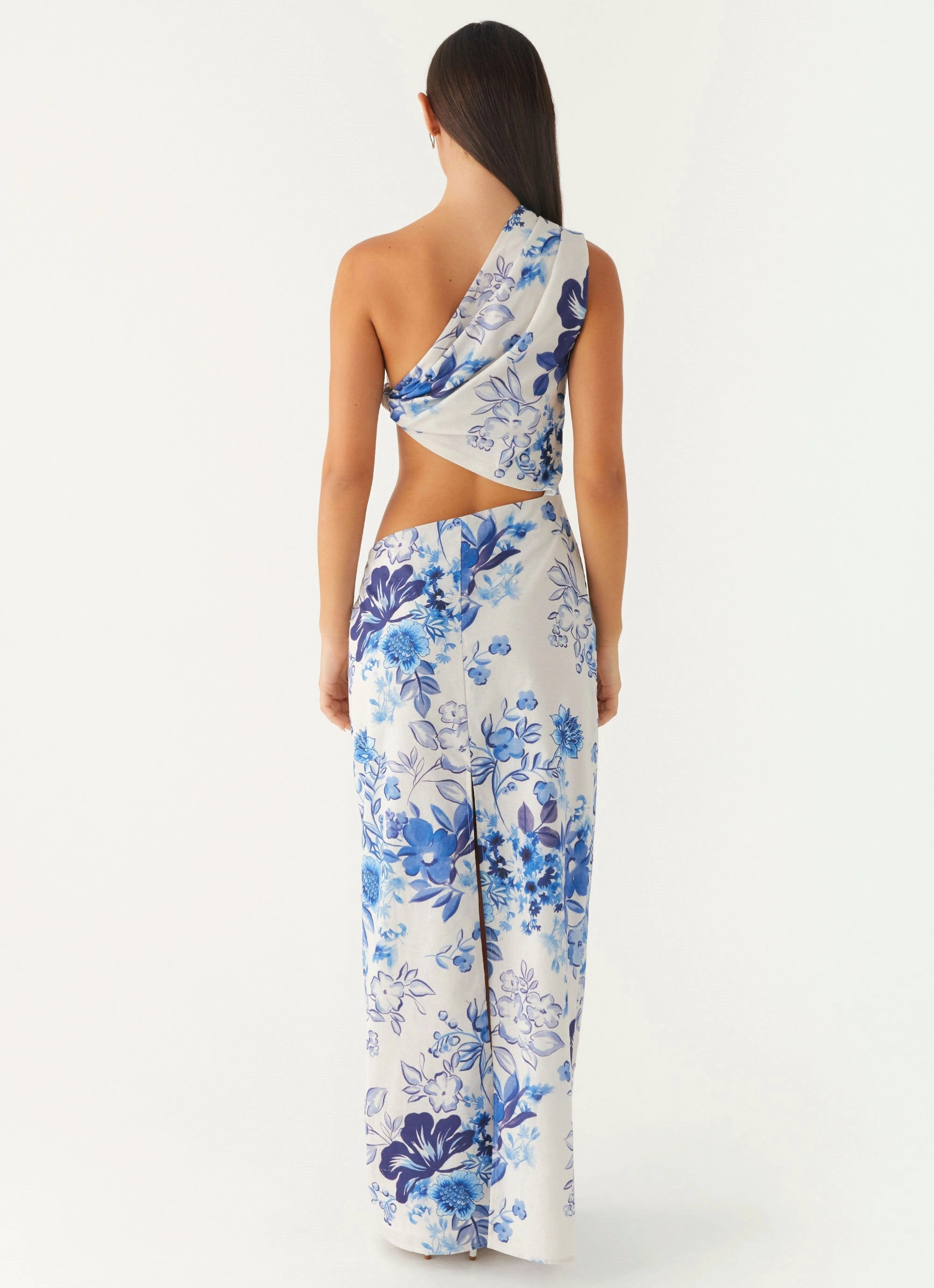 All Summer Long Maxi Dress - Serene Sky Floral Chic Design Sophisticated Vibe