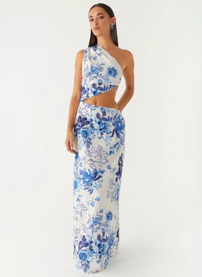 All Summer Long Maxi Dress - Serene Sky Floral Event Perfect Soft Structure