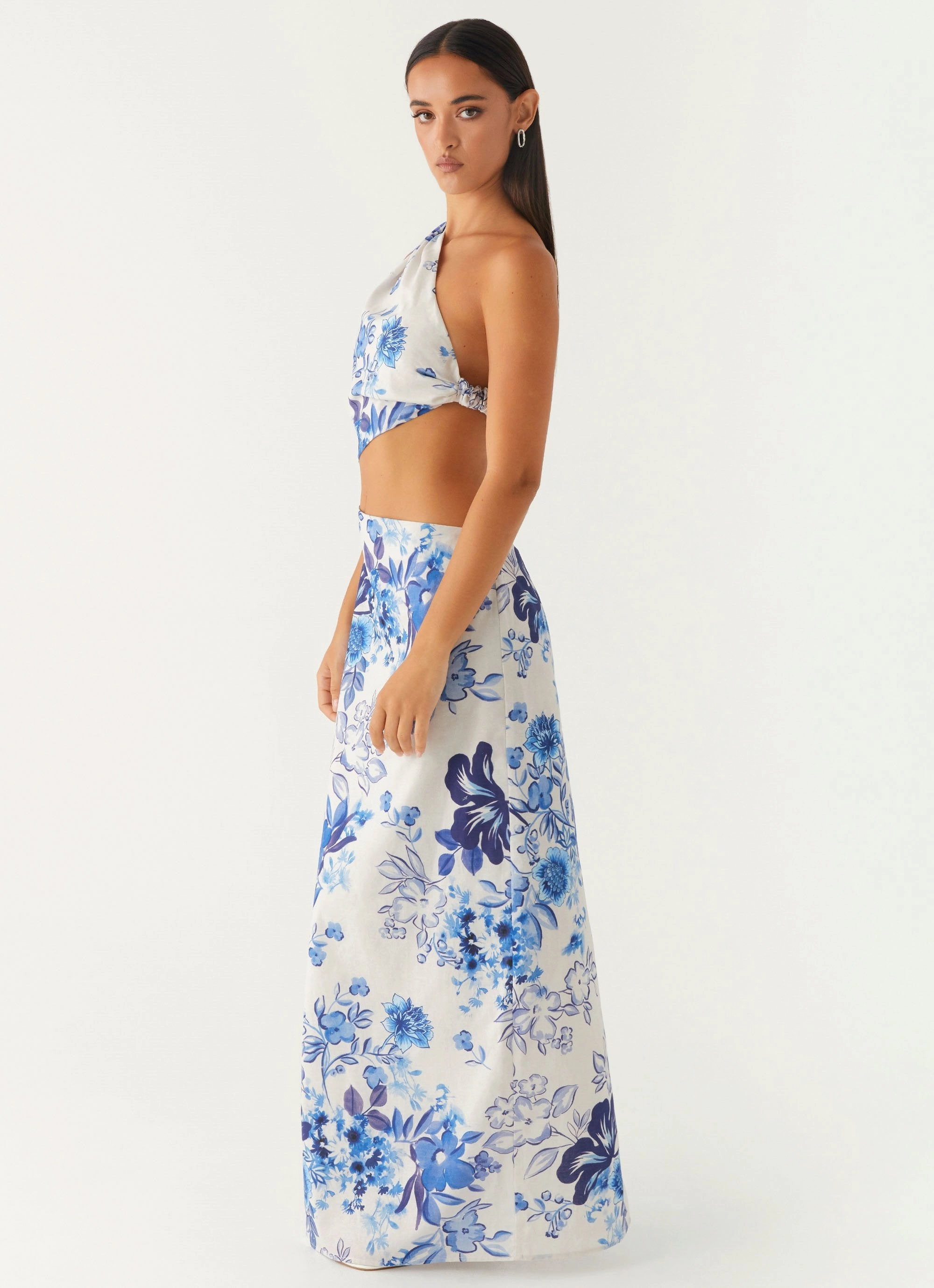 All Summer Long Maxi Dress - Serene Sky Floral Underwire-Support