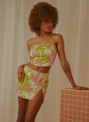 ResilientElasticBand Euphoria Low Rise Mini Skirt - Retro Swirl