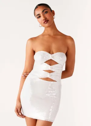Minimal Details Chill Edge Clyra Sequin Mini Dress - Ivory
