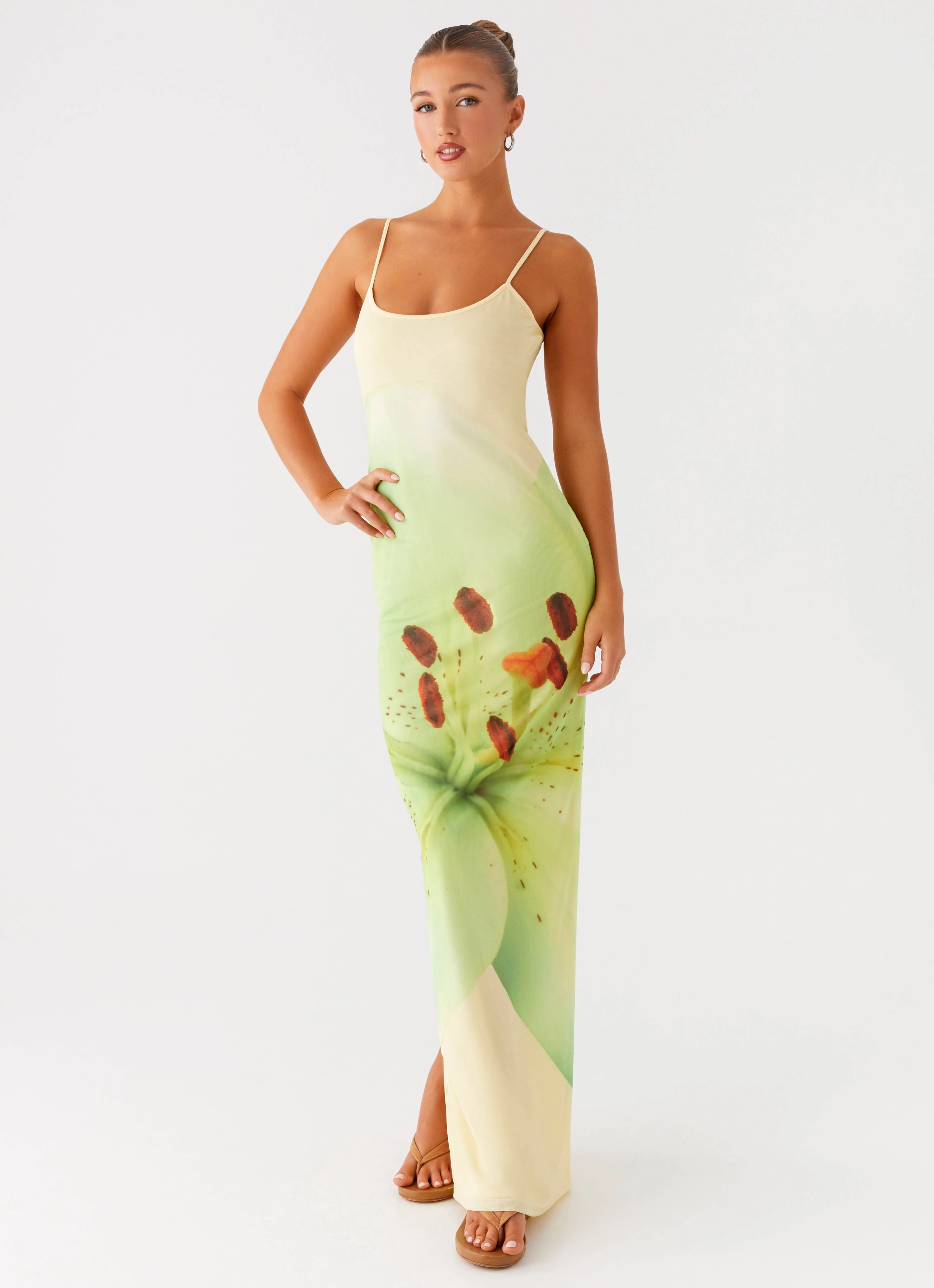 Bad News Mesh Maxi Dress - Yellow Lily Classic Motion