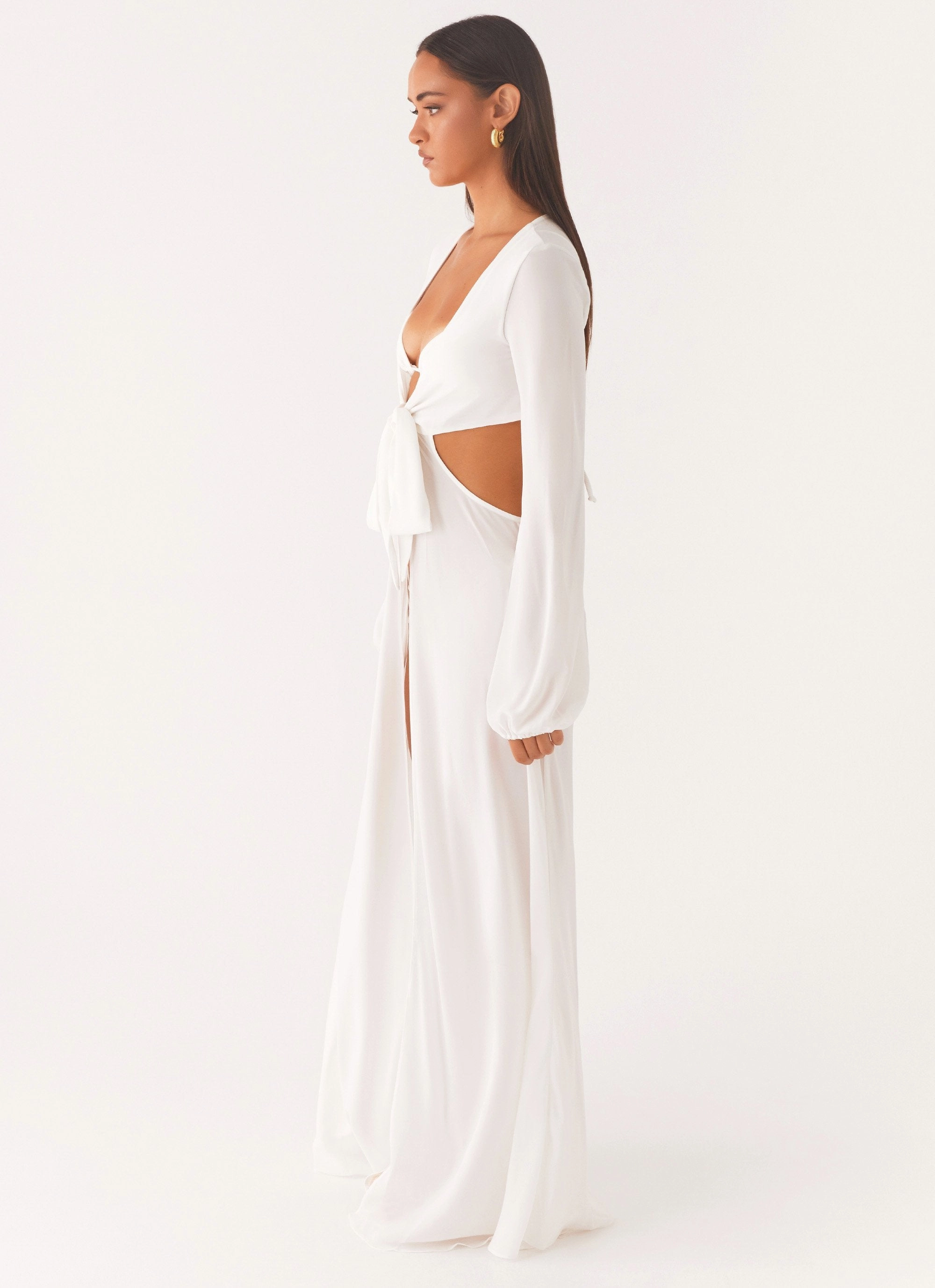 Weekend Ready Influencer-Style Coastal Maxi Dress - White