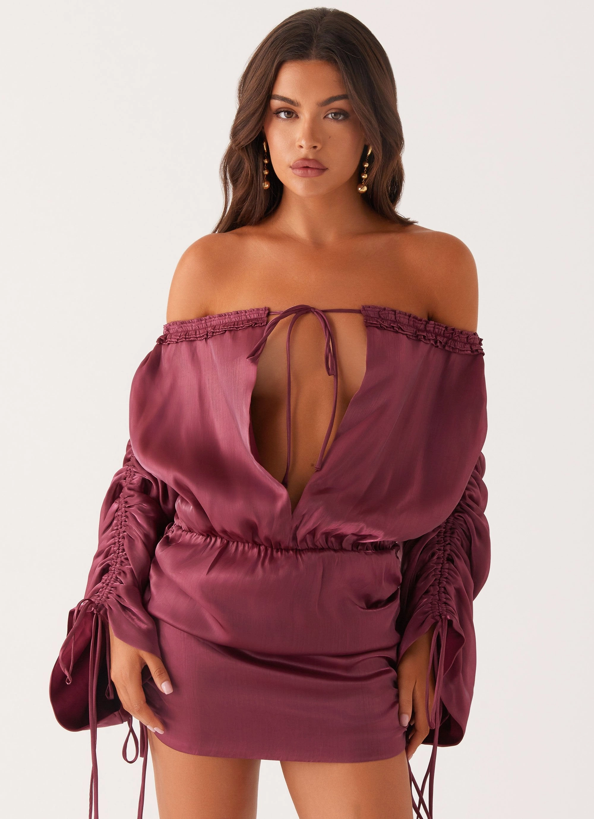 Tailored Layers Reeve Mini Dress - Mulberry