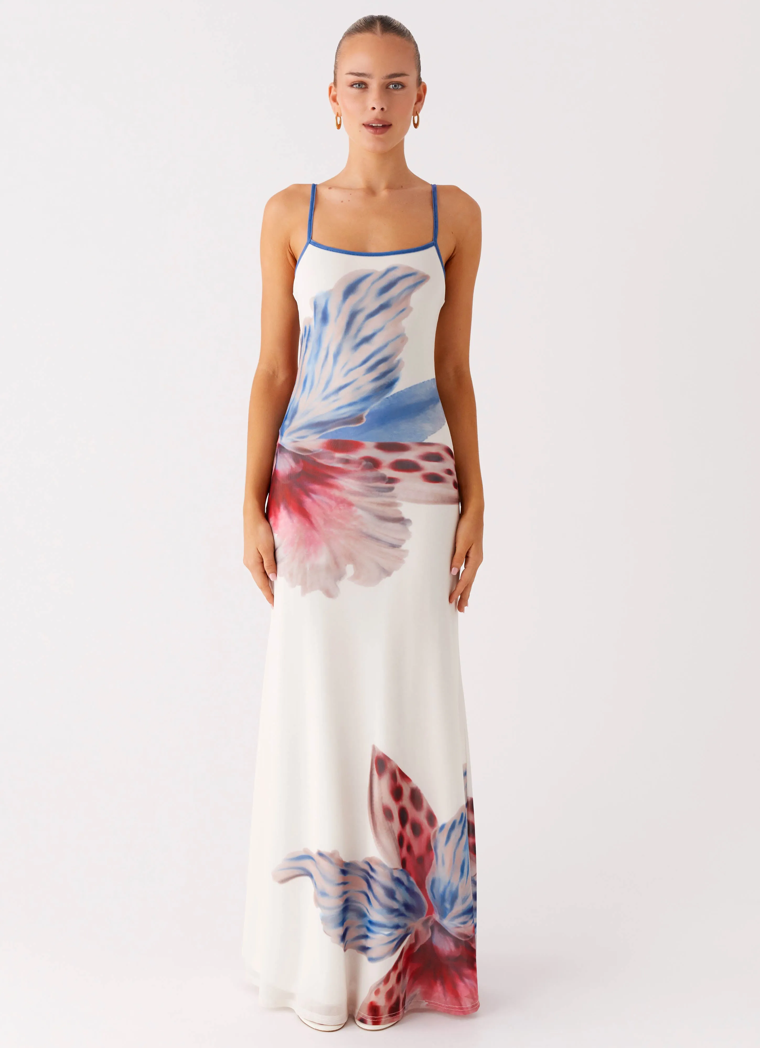 Fall Tone Everett Maxi Dress - White Sea Bloom