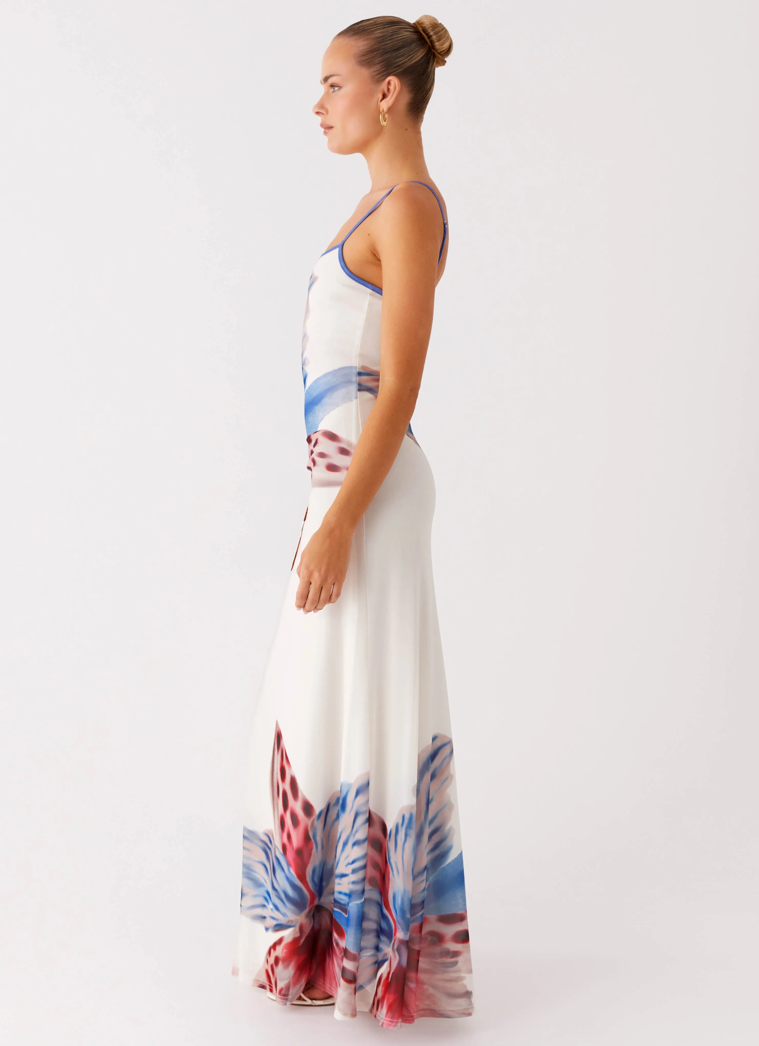 Warm Season Breezy Style Everett Maxi Dress - White Sea Bloom