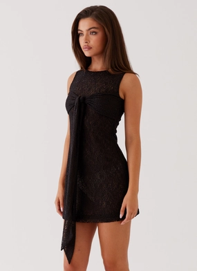 Signature-Style Air Layer Midnight Muse Lace Mini Dress - Black