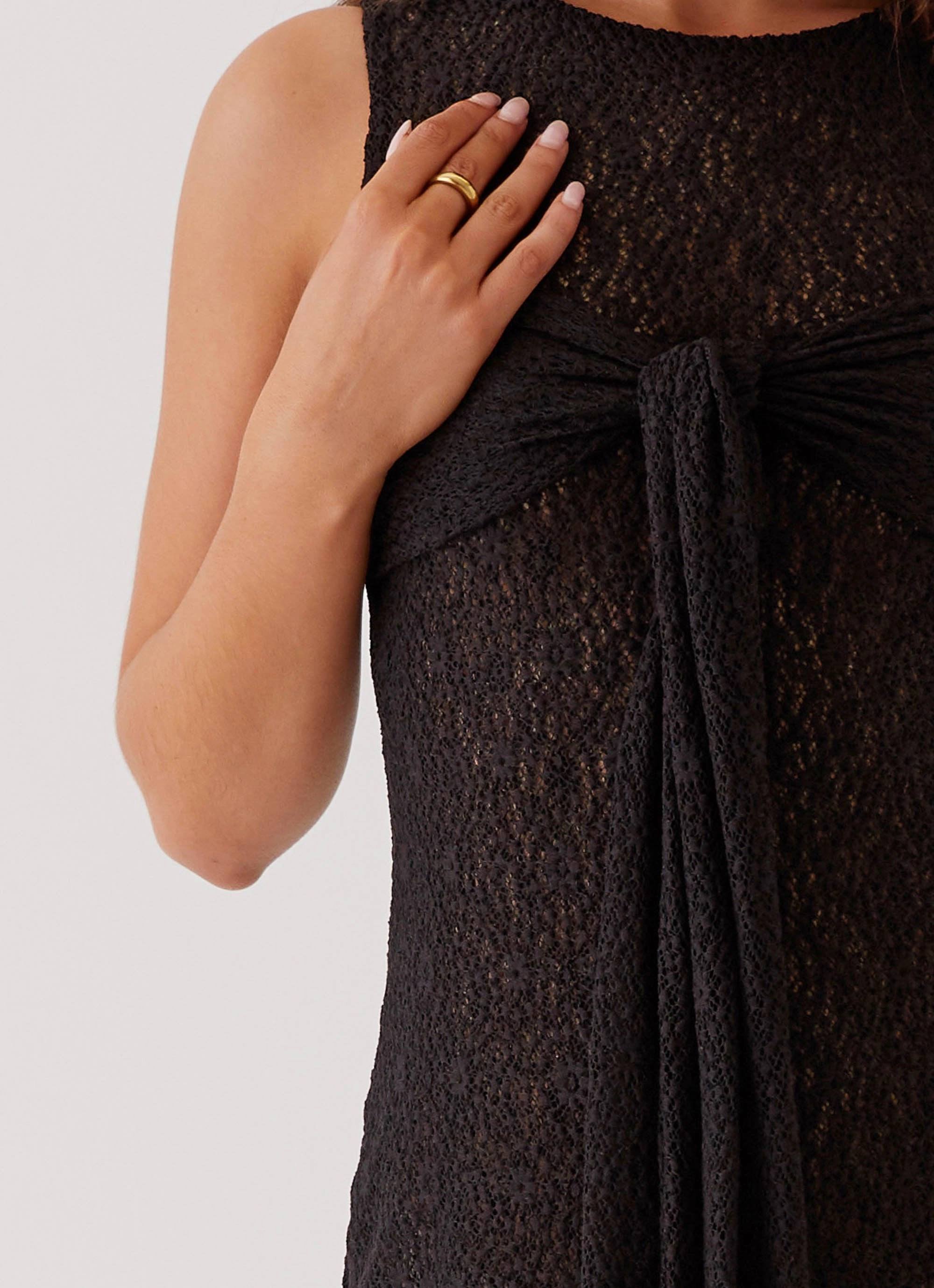 Midnight Muse Lace Mini Dress - Black Summer Soft windproof