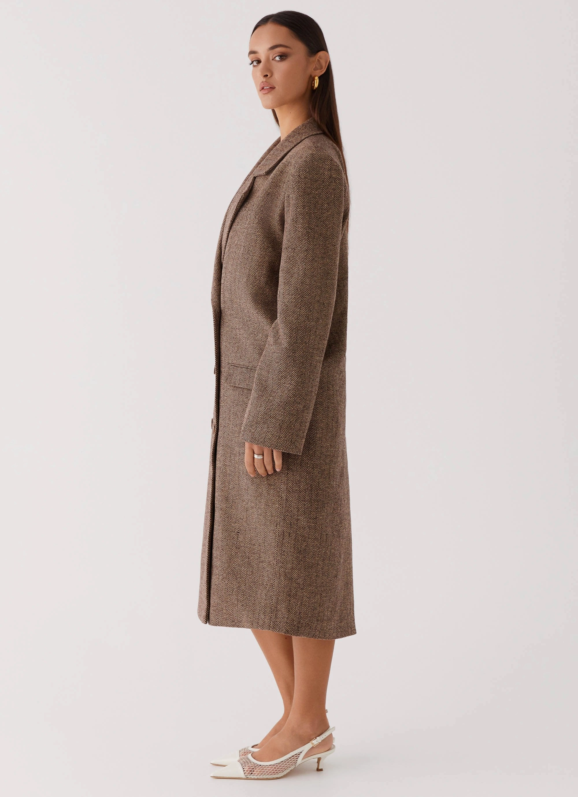 Waterproof Stitch Details Compression Resistant Insulation Since Way Back Longline Coat - Brown