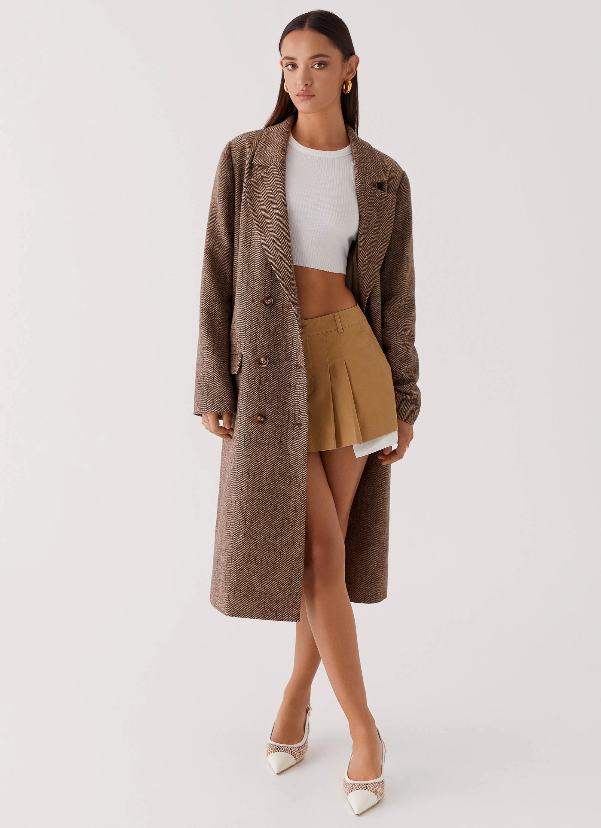 Since Way Back Longline Coat - Brown Travel Commuter Layer