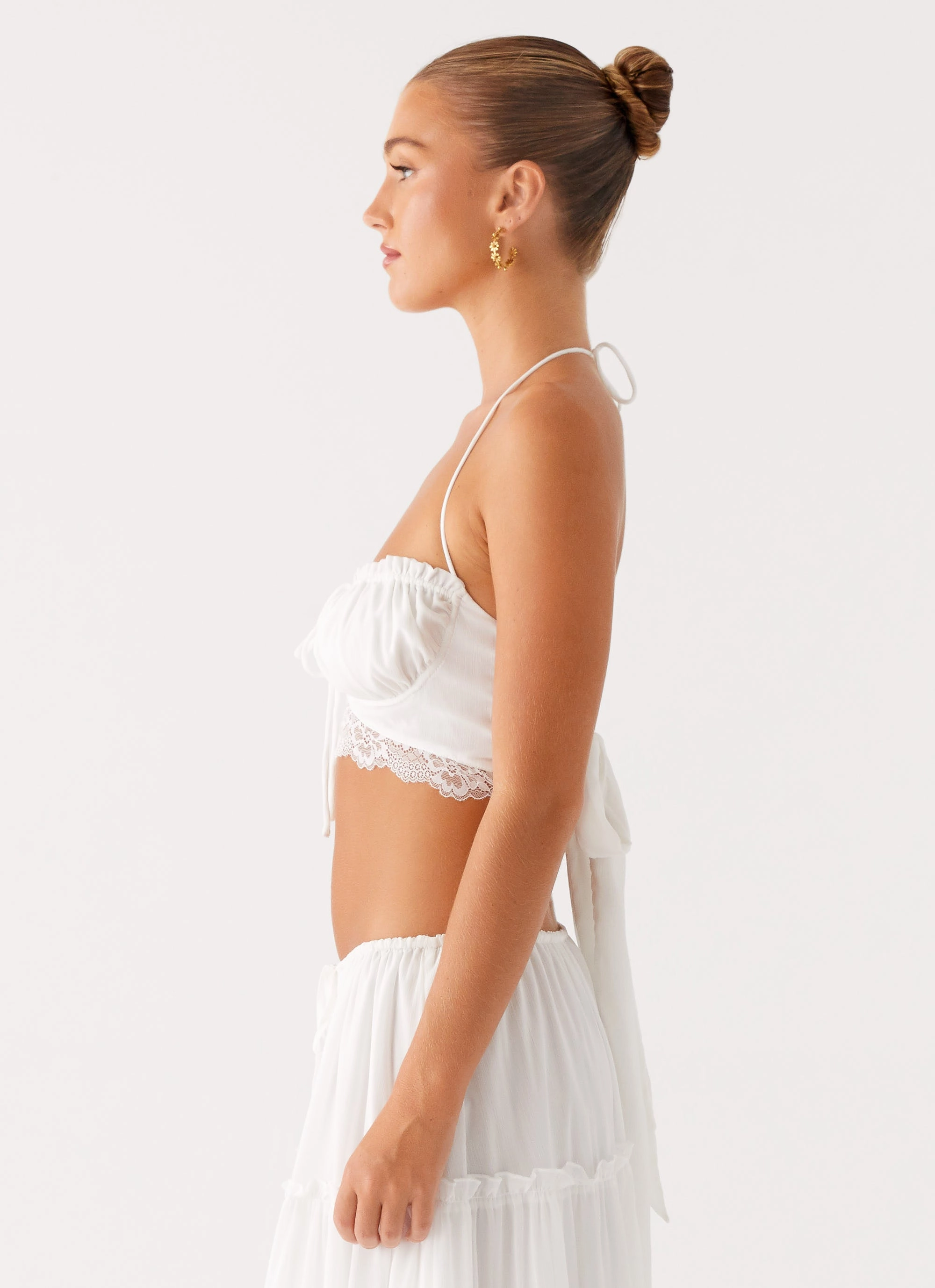 Evi Halterneck Top - Ivory EcoFriendly Material
