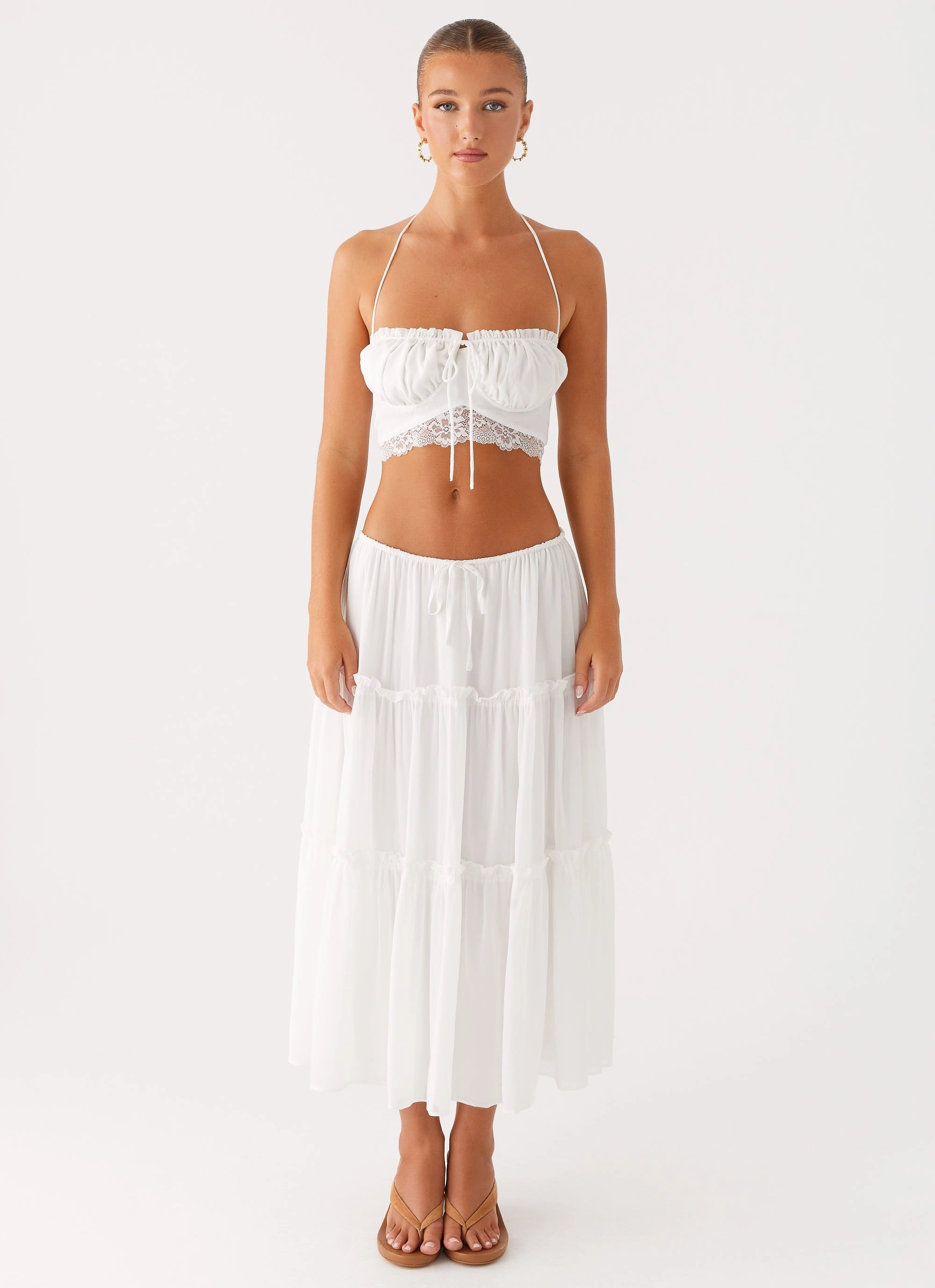 Evi Midi Skirt - Ivory Breathable Lining