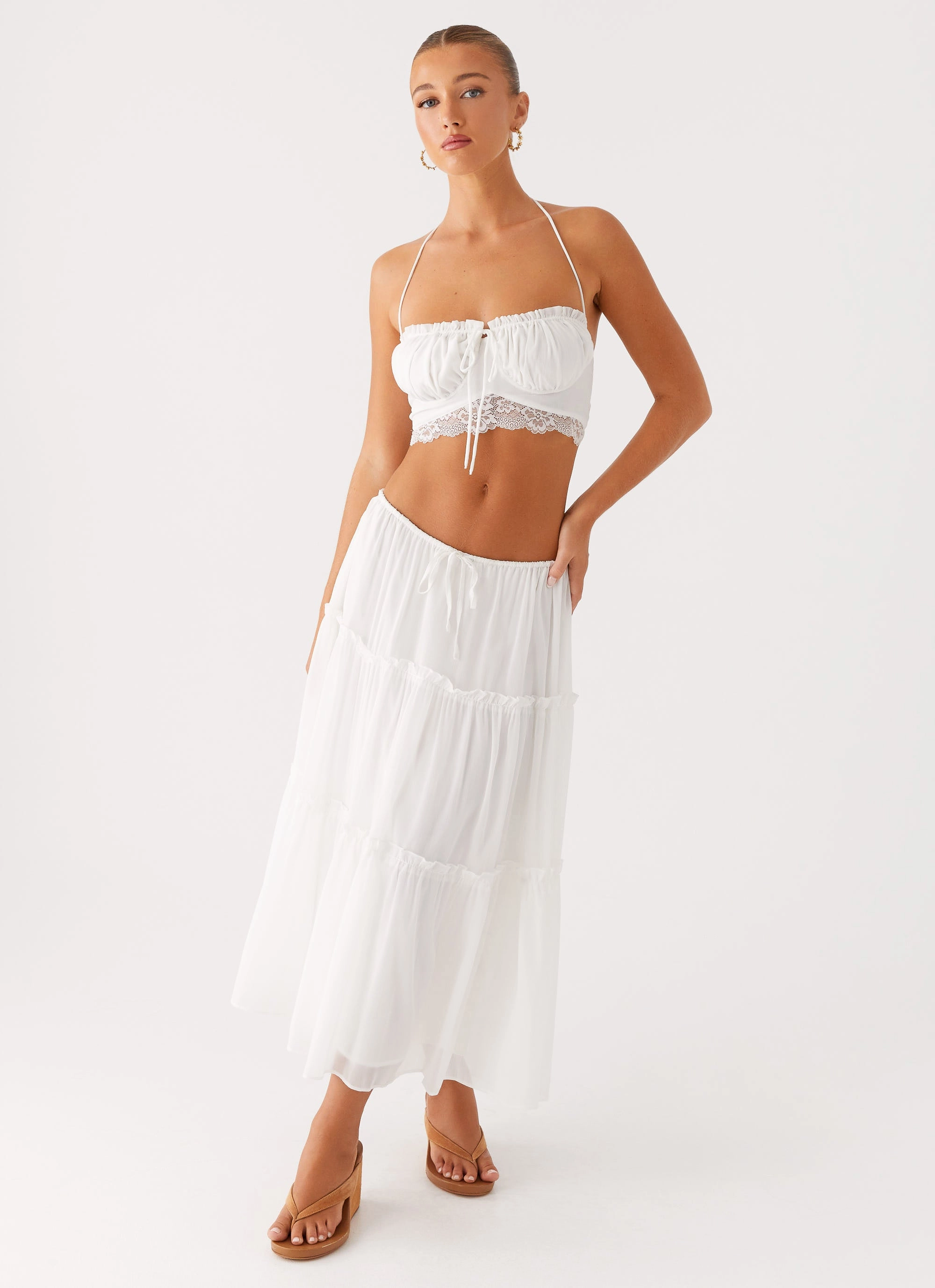 Workout-ready FadeResistant Evi Midi Skirt - Ivory