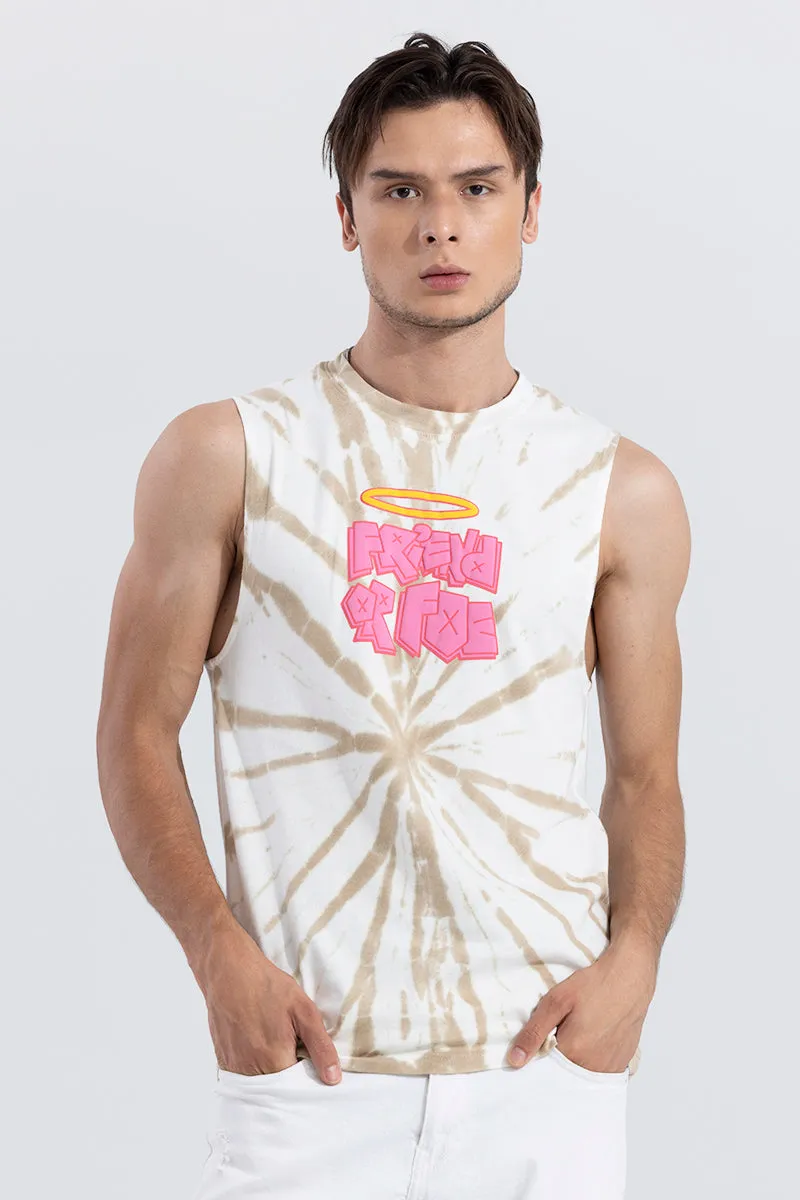 EvoEdge Beige Sleeveless T-Shirt