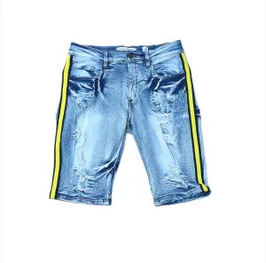 Evolution by design Yellow stripe denim jeans short