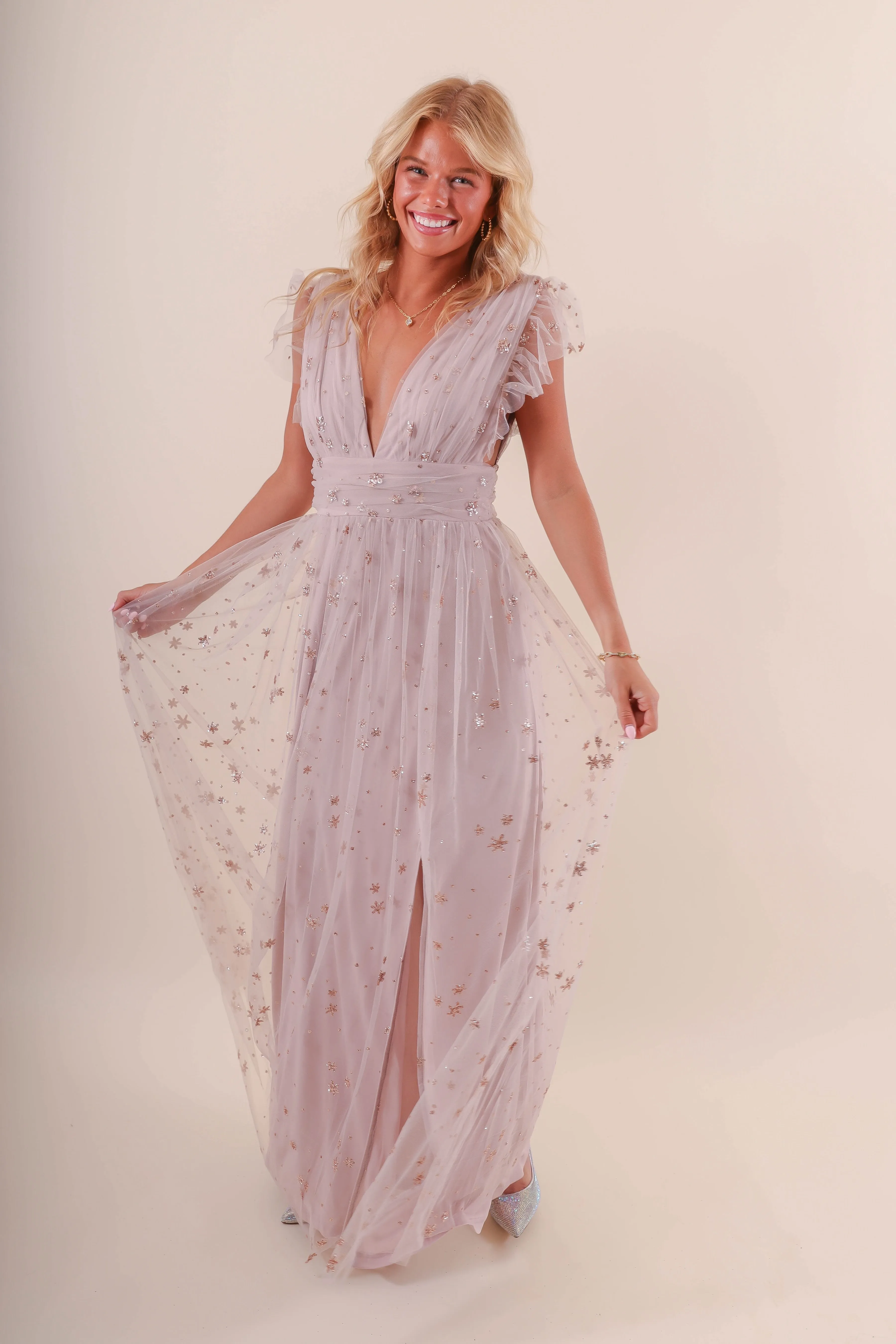 Ice Queen Maxi Dress-Dusty Blush Sharp Look Easy Layering