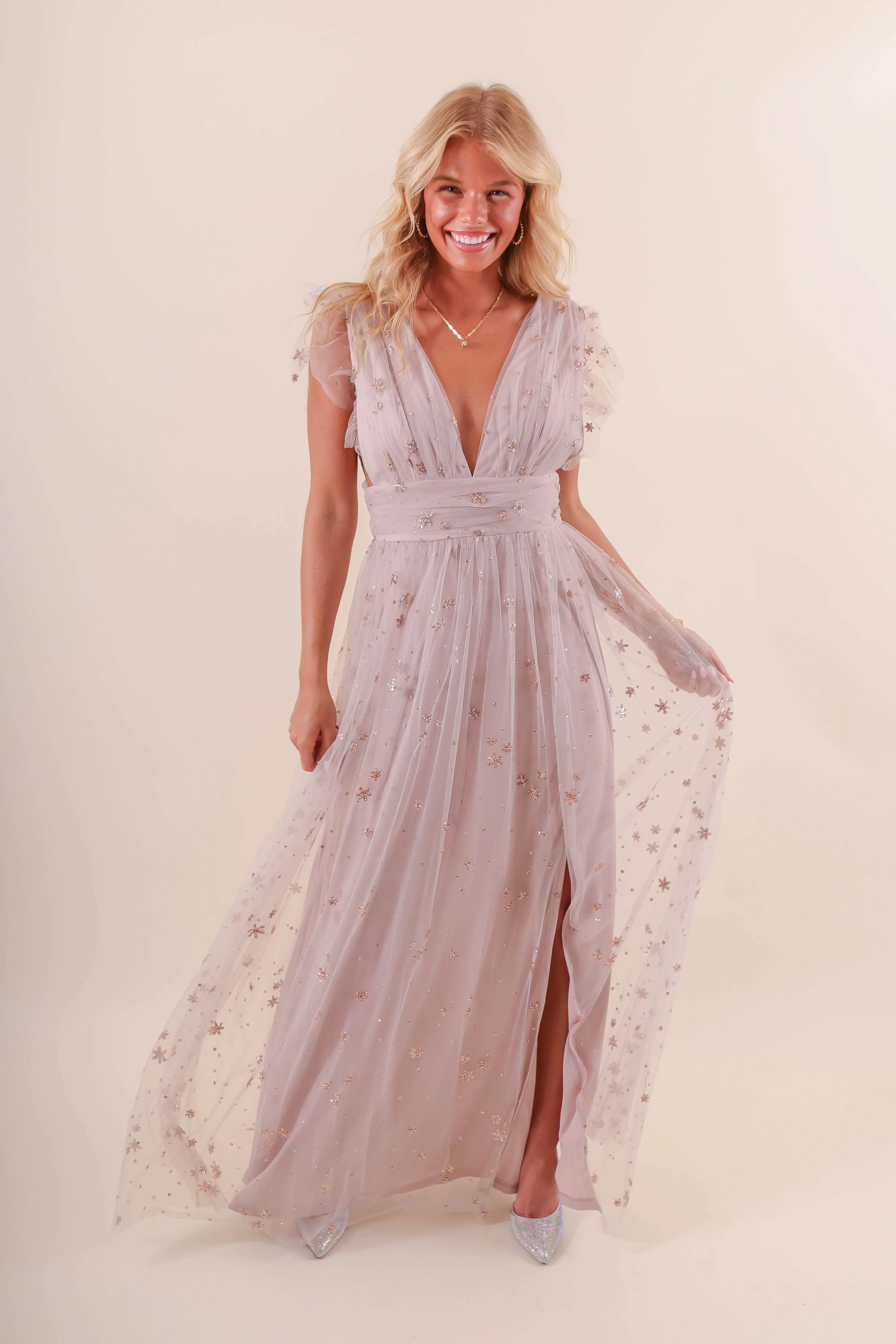 Art-Gallery Warranty-Included Ice Queen Maxi Dress-Dusty Blush
