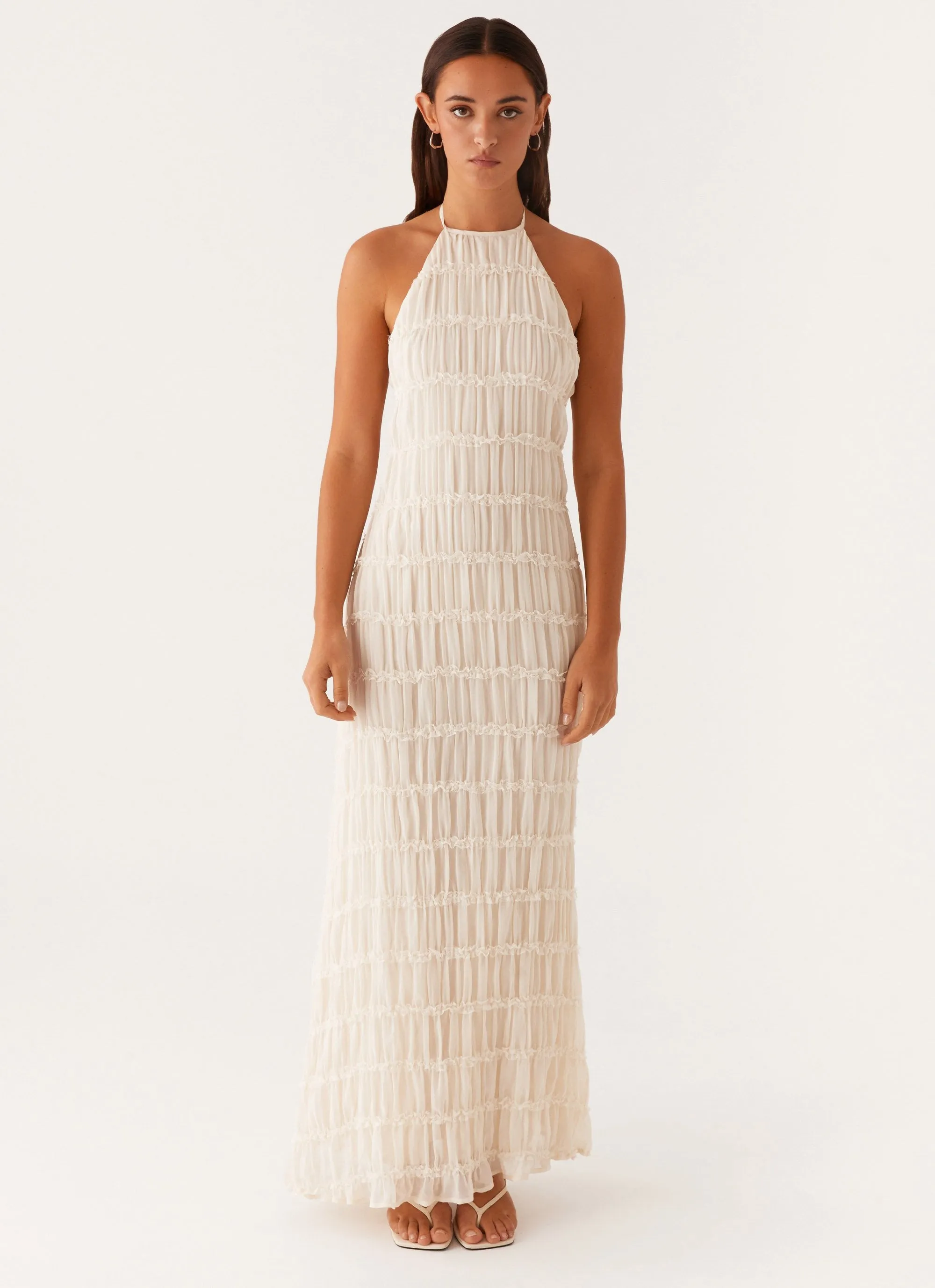 Aullie Maxi Dress - Ivory Cozy Fit