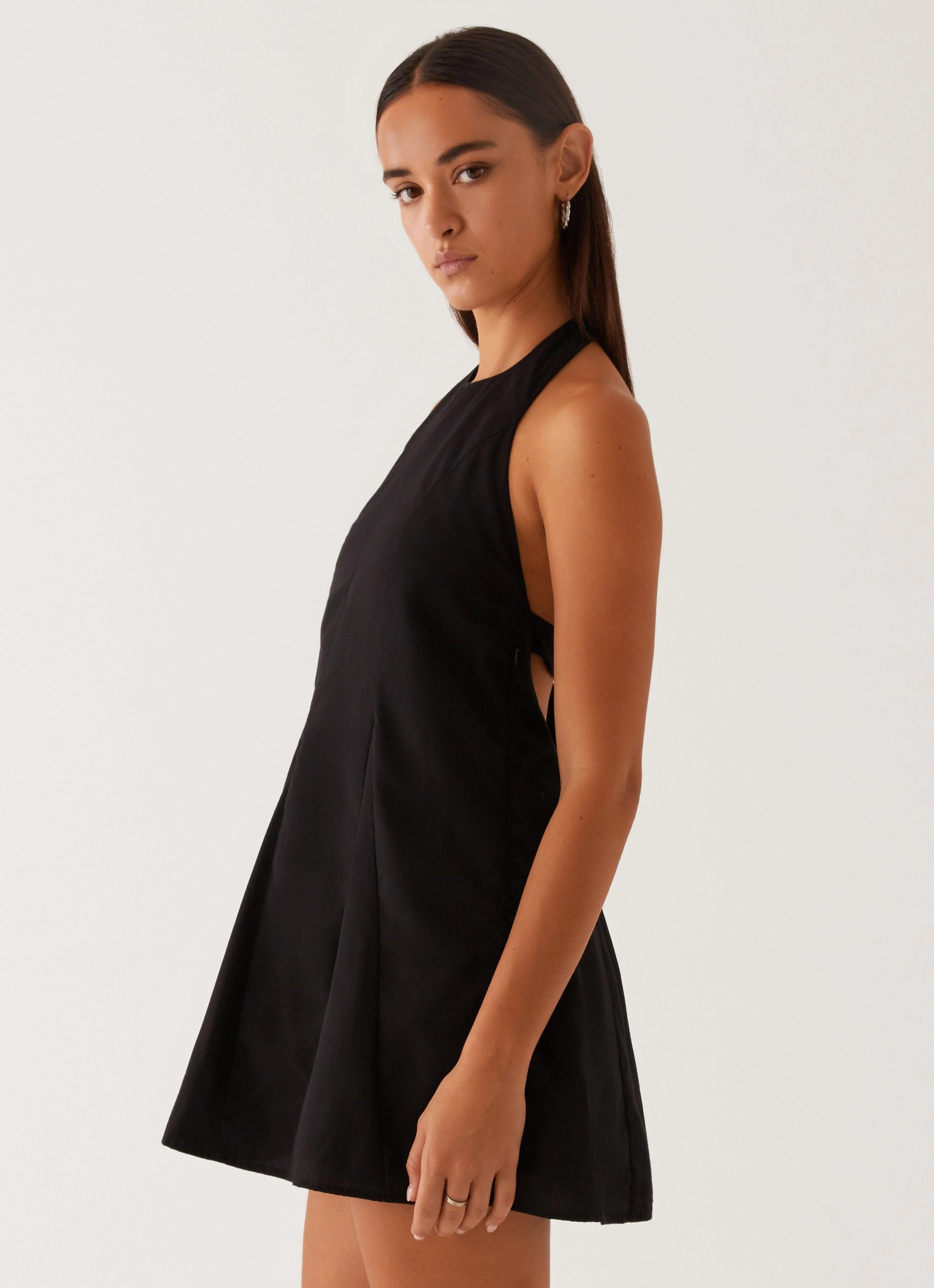 Holiday-Party Avalon Halterneck Mini Dress - Black