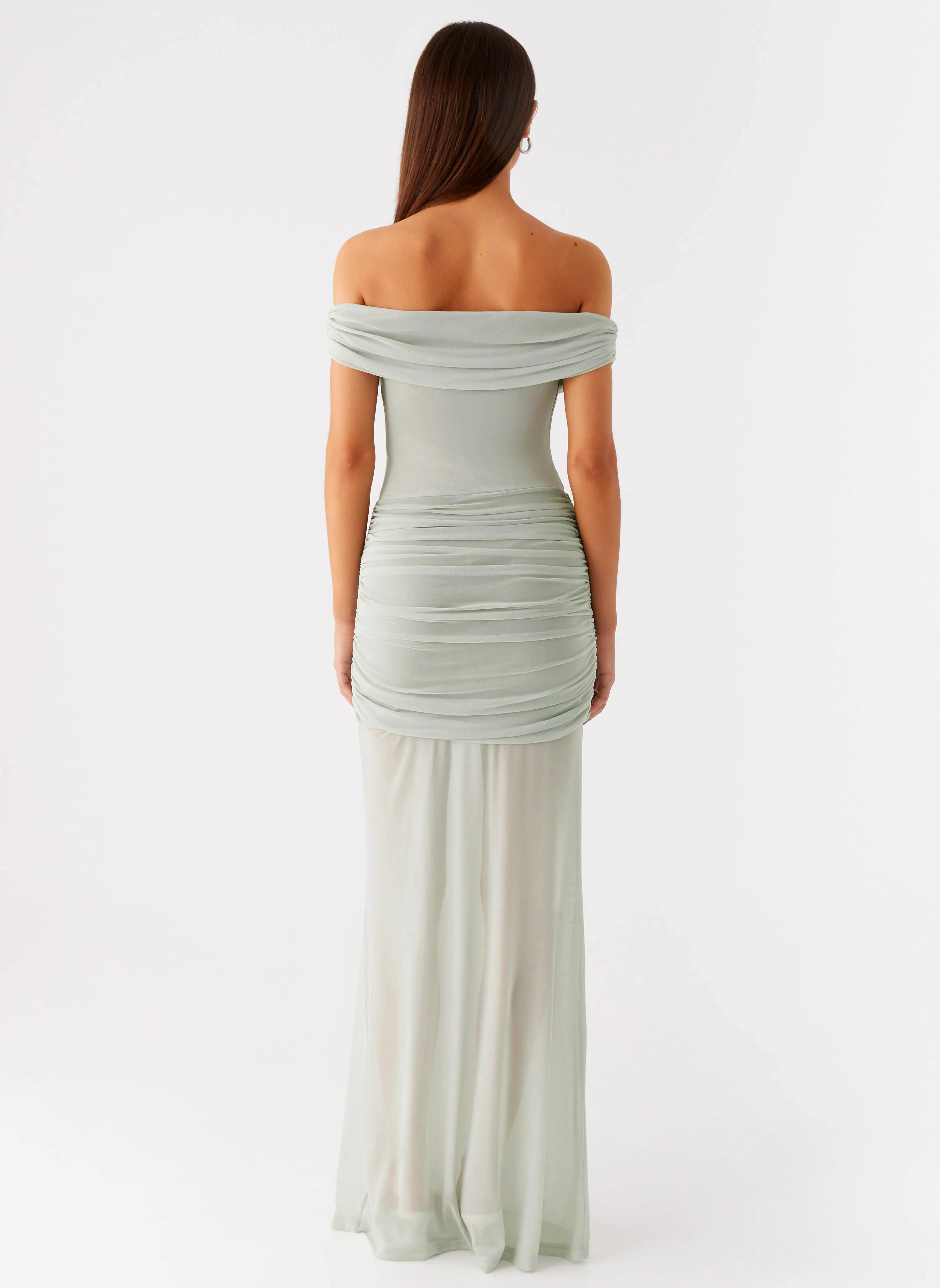 Eyllin Off Shoulder Maxi Dress - Sage Tactile Feel