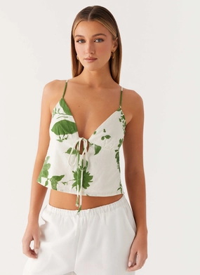 Faela Cami Top - Verdant Bloom LightweightFabric