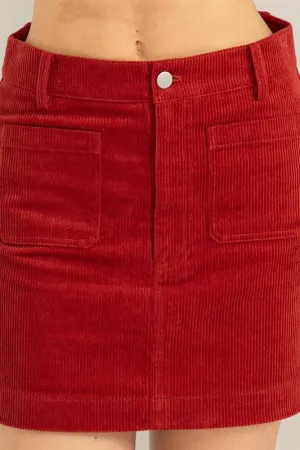 Fall Corduroy Mini Skirt
