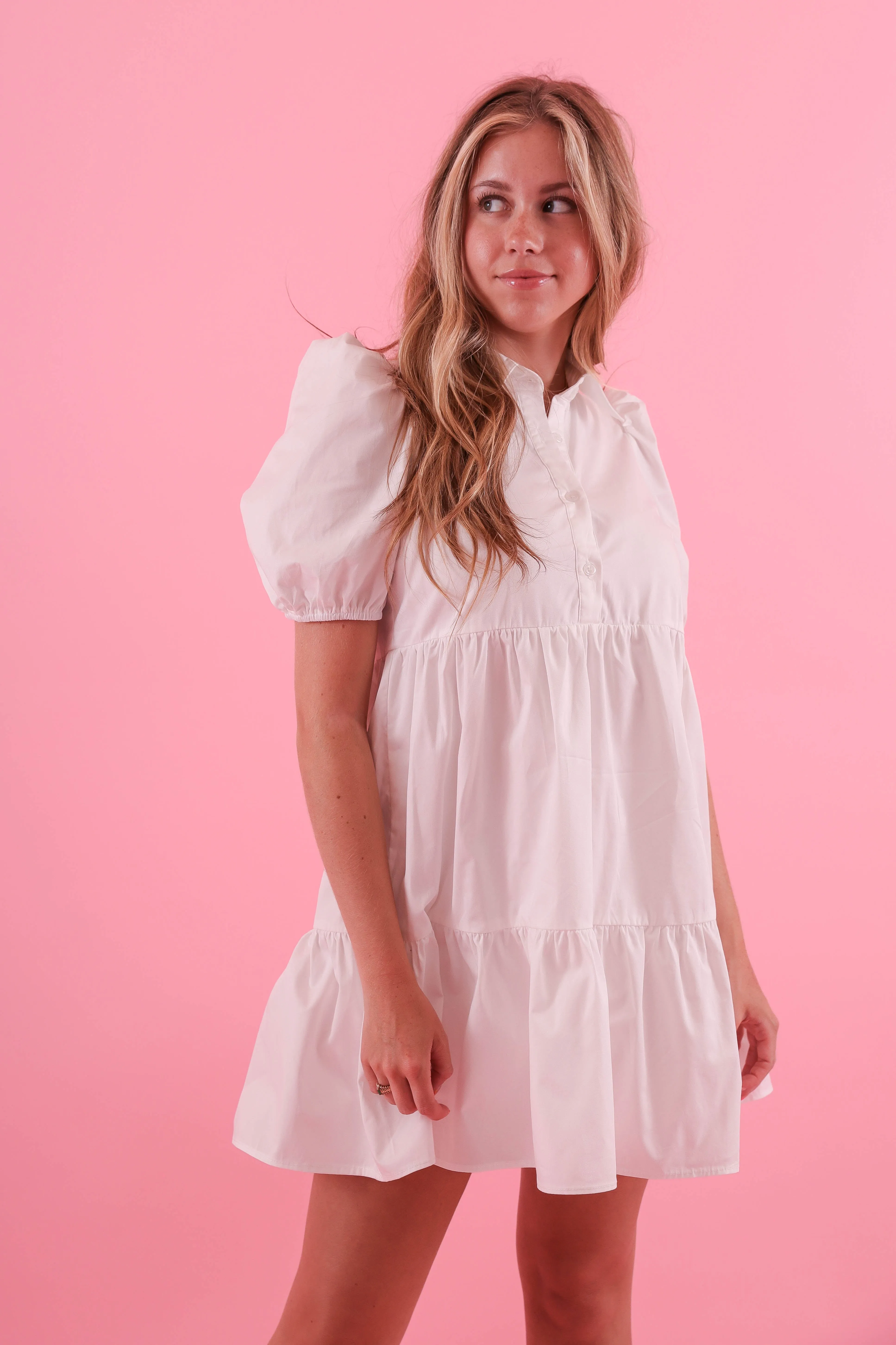 Cozy Mood Fall From Grace Dress-White