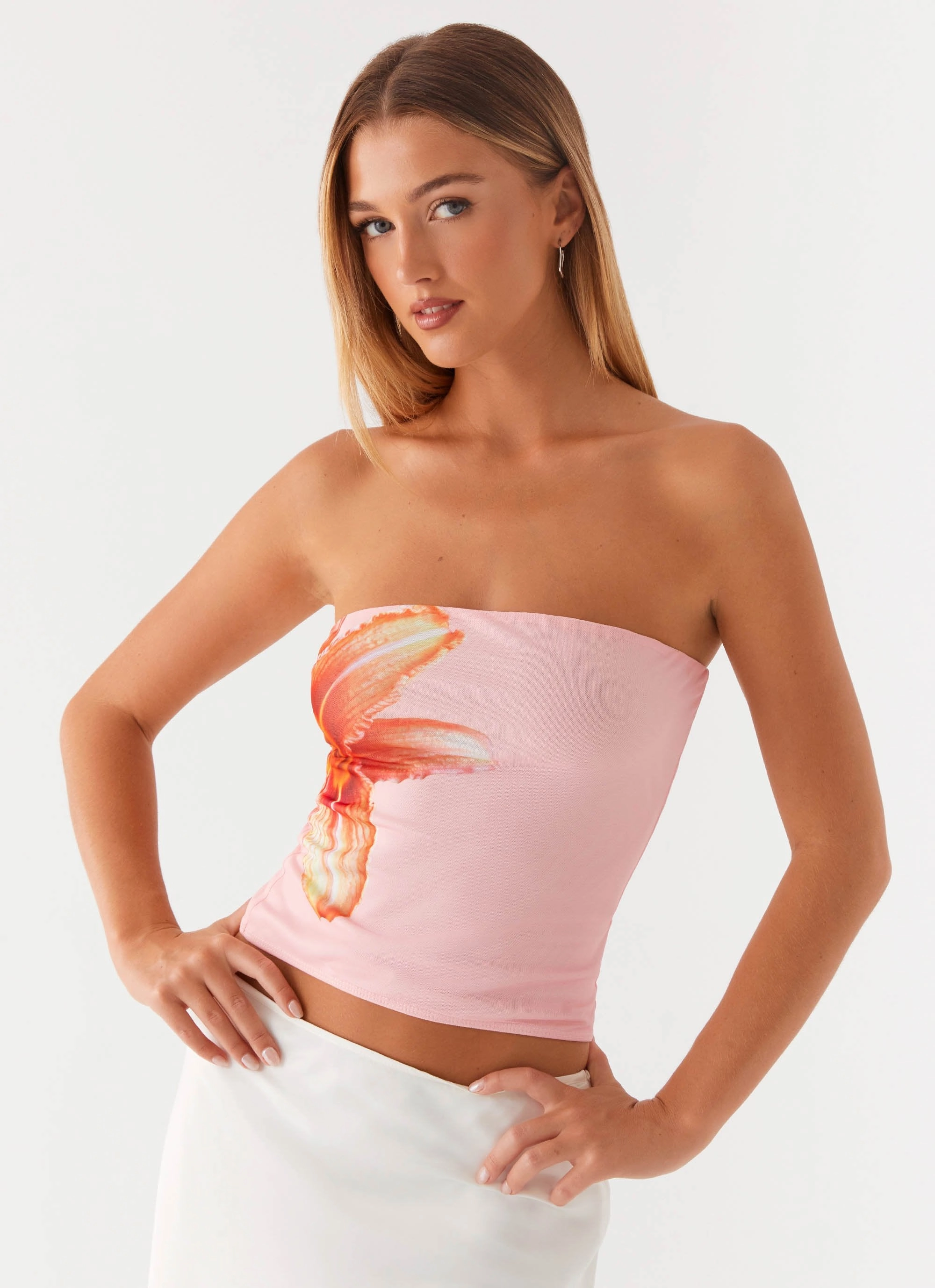 Fall For You Strapless Top - Pink Double Stitched Seams Stay Cool Technology