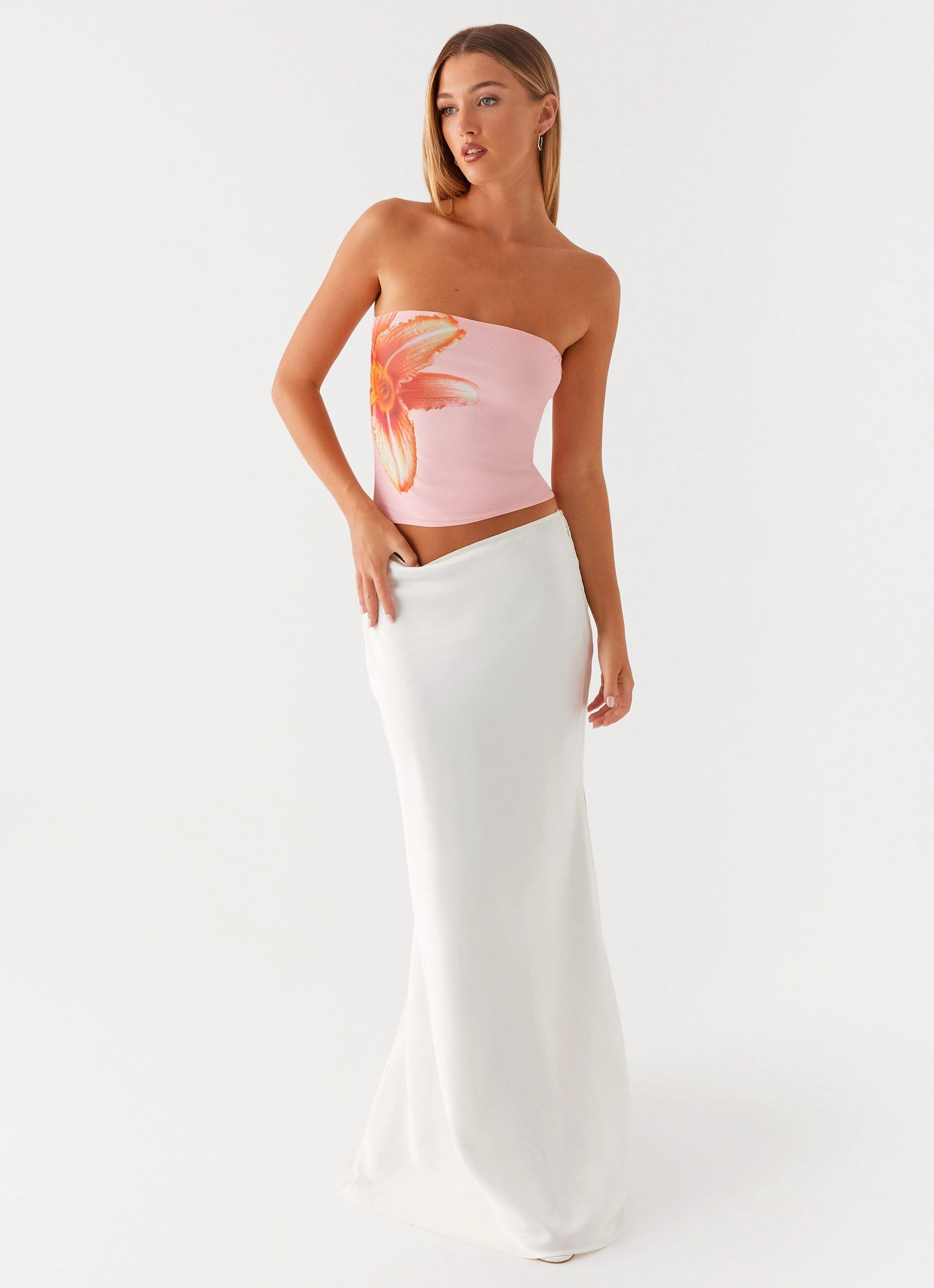 Fall For You Strapless Top - Pink Modular Pocket Layout
