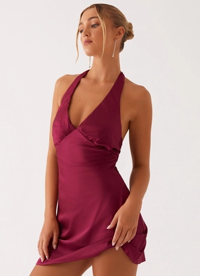 Calm Flow NonSlipClosure Heavy Hearted Mini Dress - Mulberry