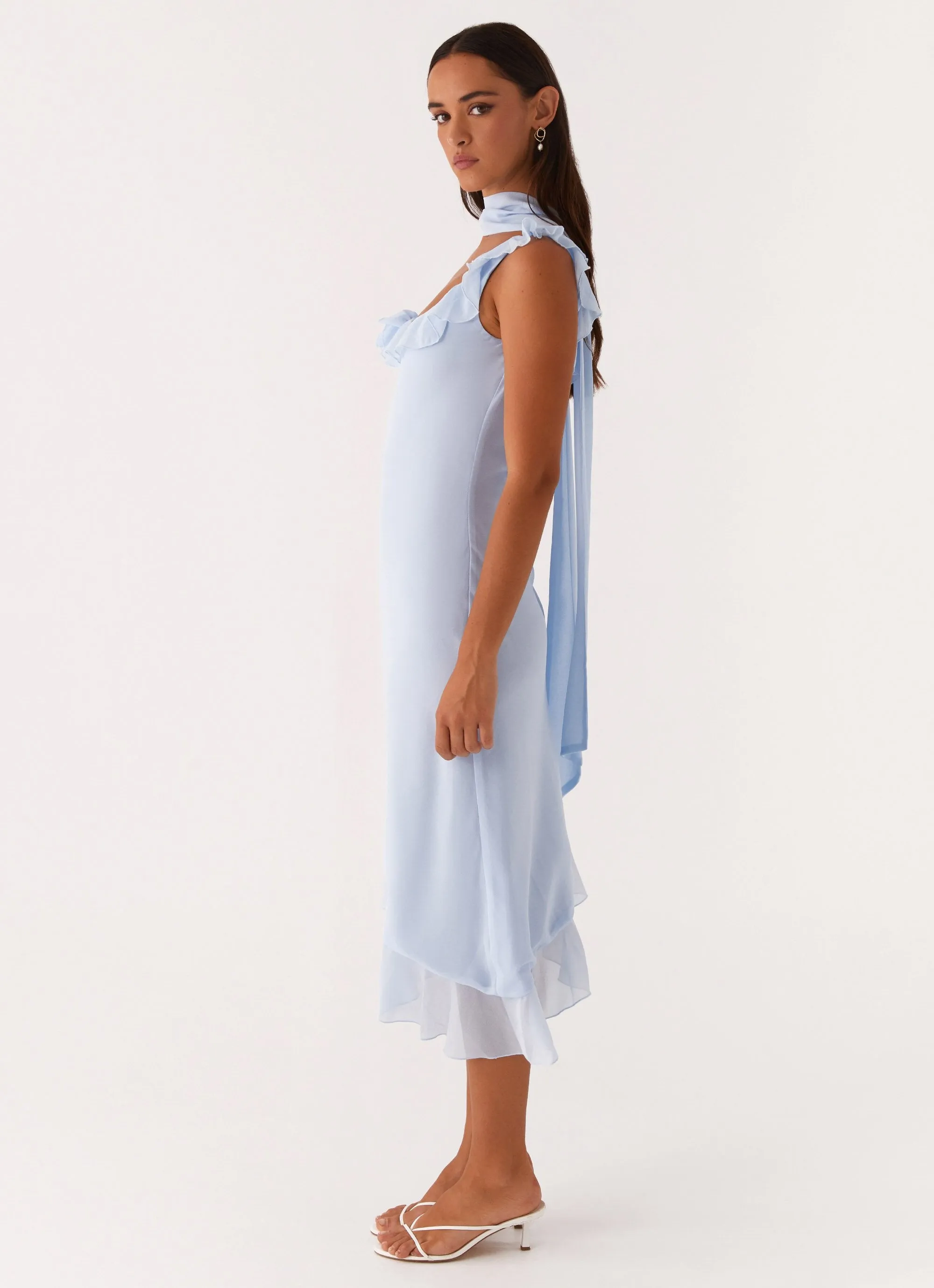 Fariday Midi Dress - Blue Work Vibe Layered-Look