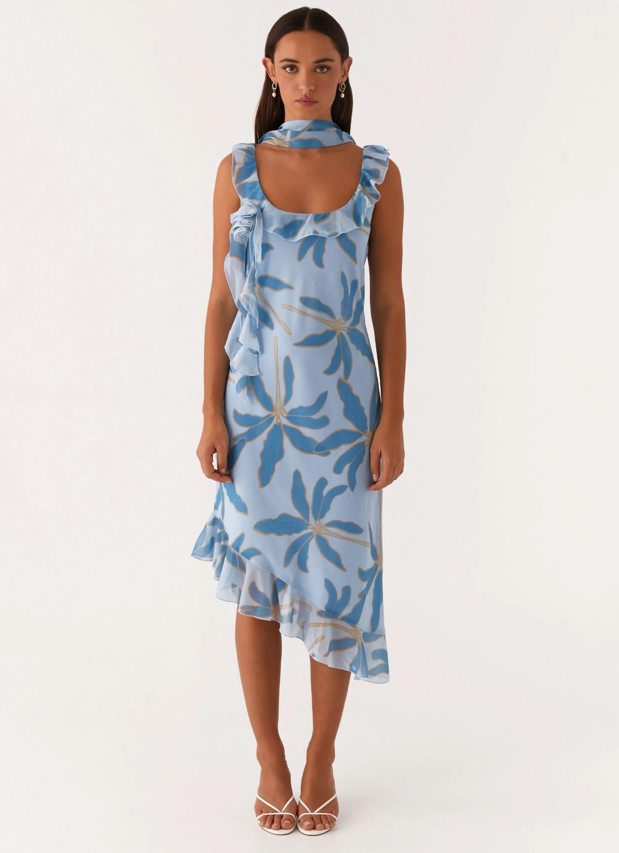 Fariday Midi Dress - Opulent Blue Soft Layers