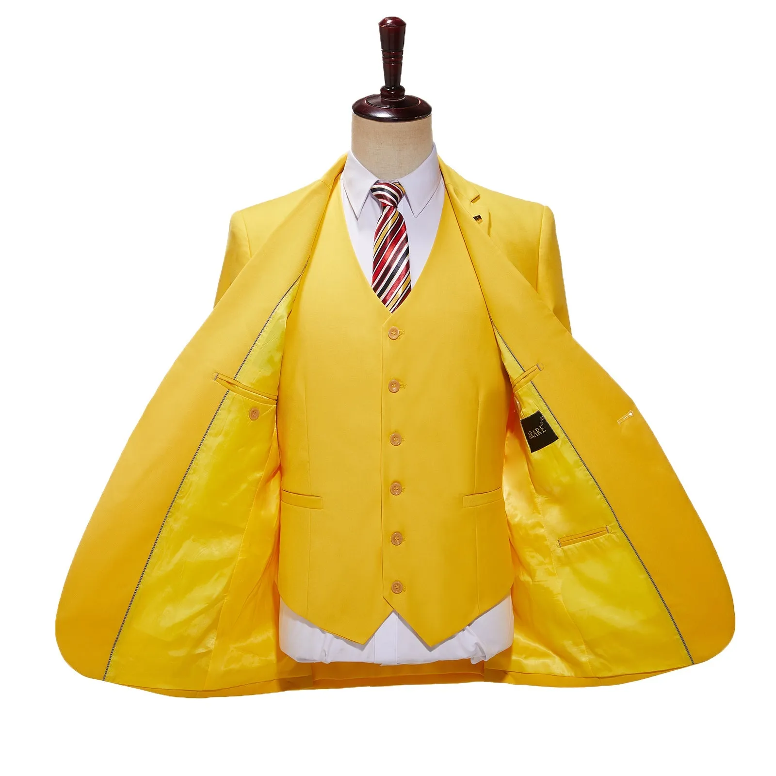 Fashion 3 Pieces Mens Suit Flat Notch Lapel Tuxedos For Wedding (Blazer vest Pants)