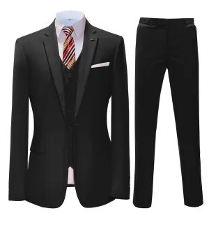 Fashion 3 Pieces Mens Suit Flat Notch Lapel Tuxedos For Wedding (Blazer vest Pants)