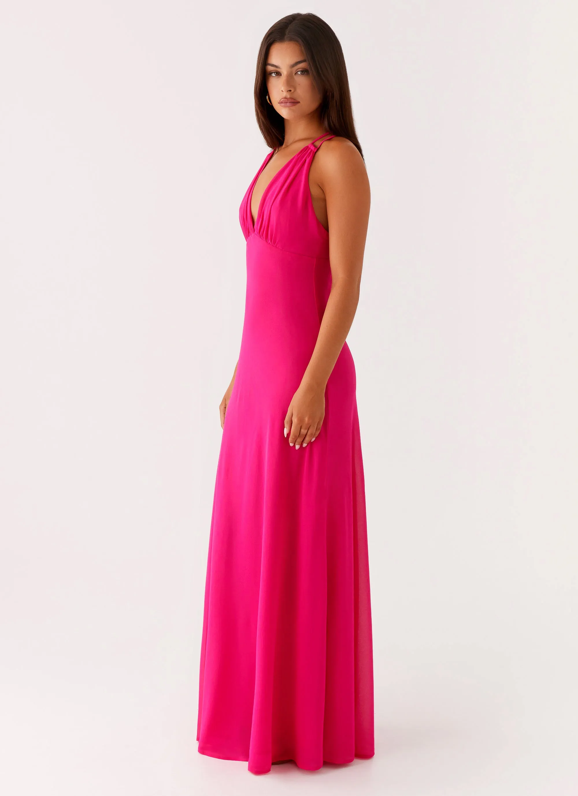 Dance-Party Comfort Stretch Kacia Maxi Dress - Fuchsia