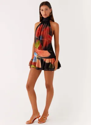Willow Chiffon Mini Dress - Moody Floral Work Pairing