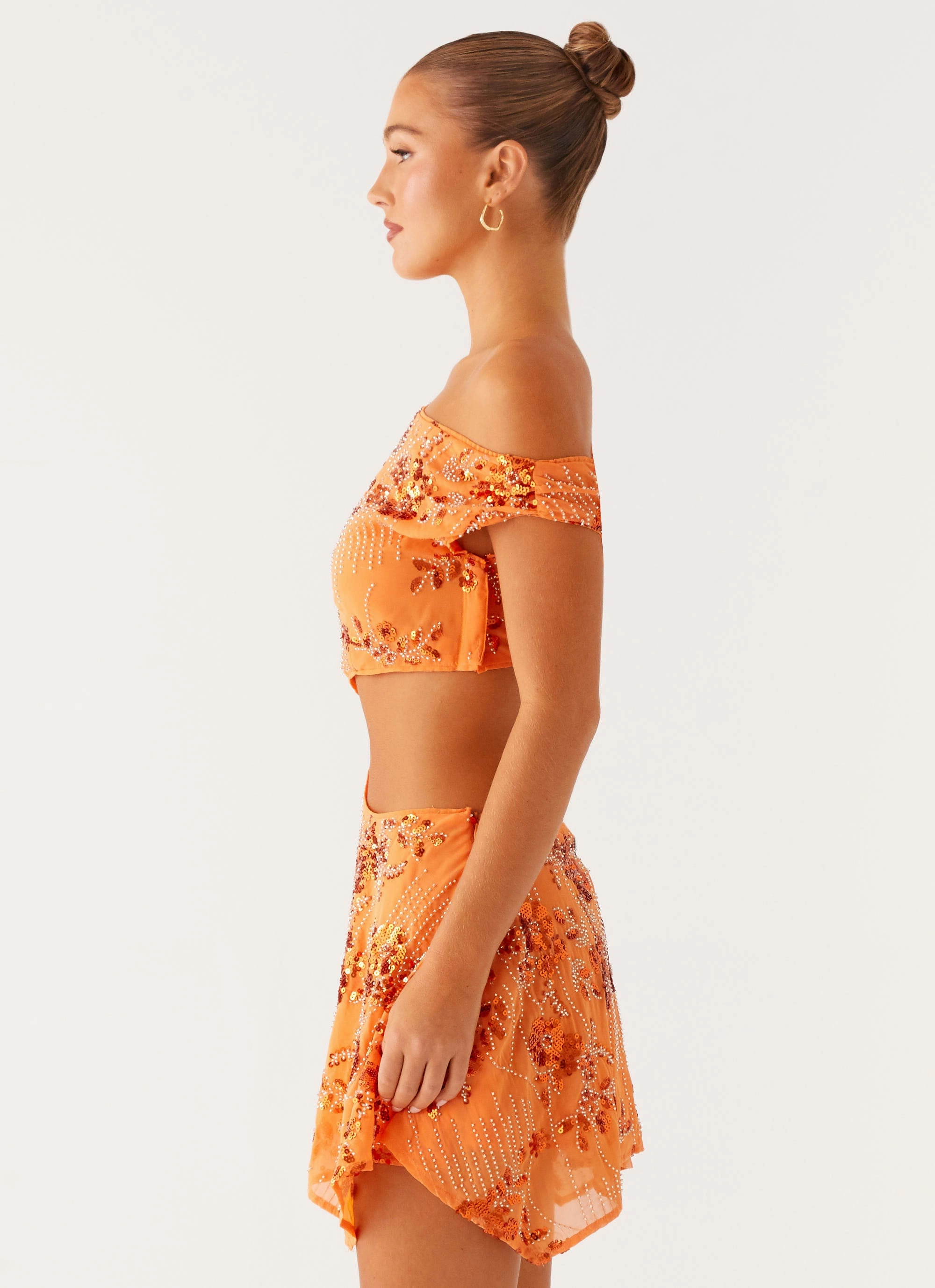 Aletta Sequin Mini Dress - Orange Smart Piece Perfect Layering
