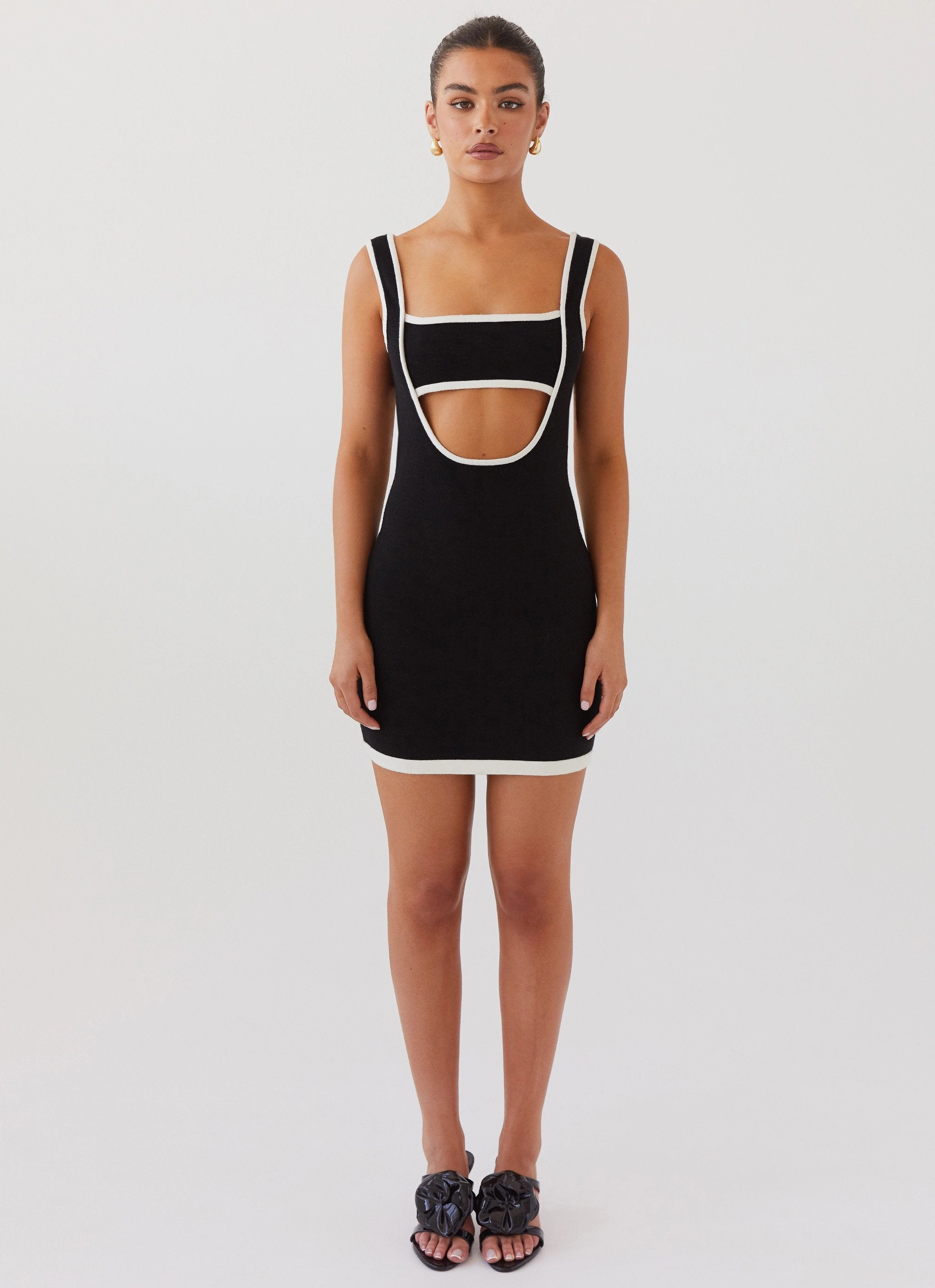 Lost In Paris Knit Mini Dress - Black Social Ease Chic Statement