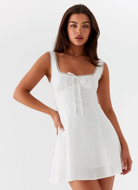 Fall Outfit Rowena Mini Dress - White