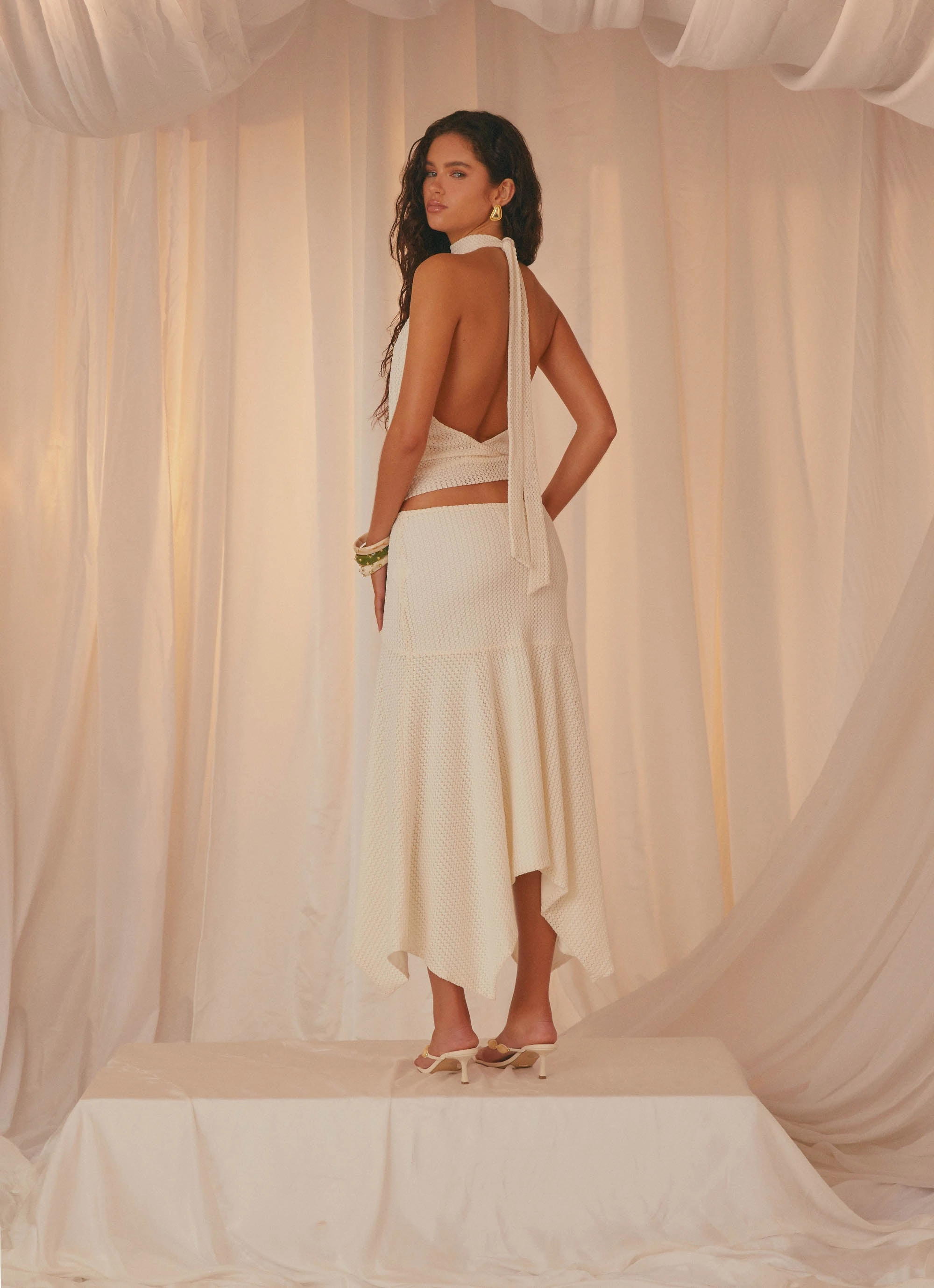 Timeless Layers Evaden Low Rise Midi Skirt - Ivory