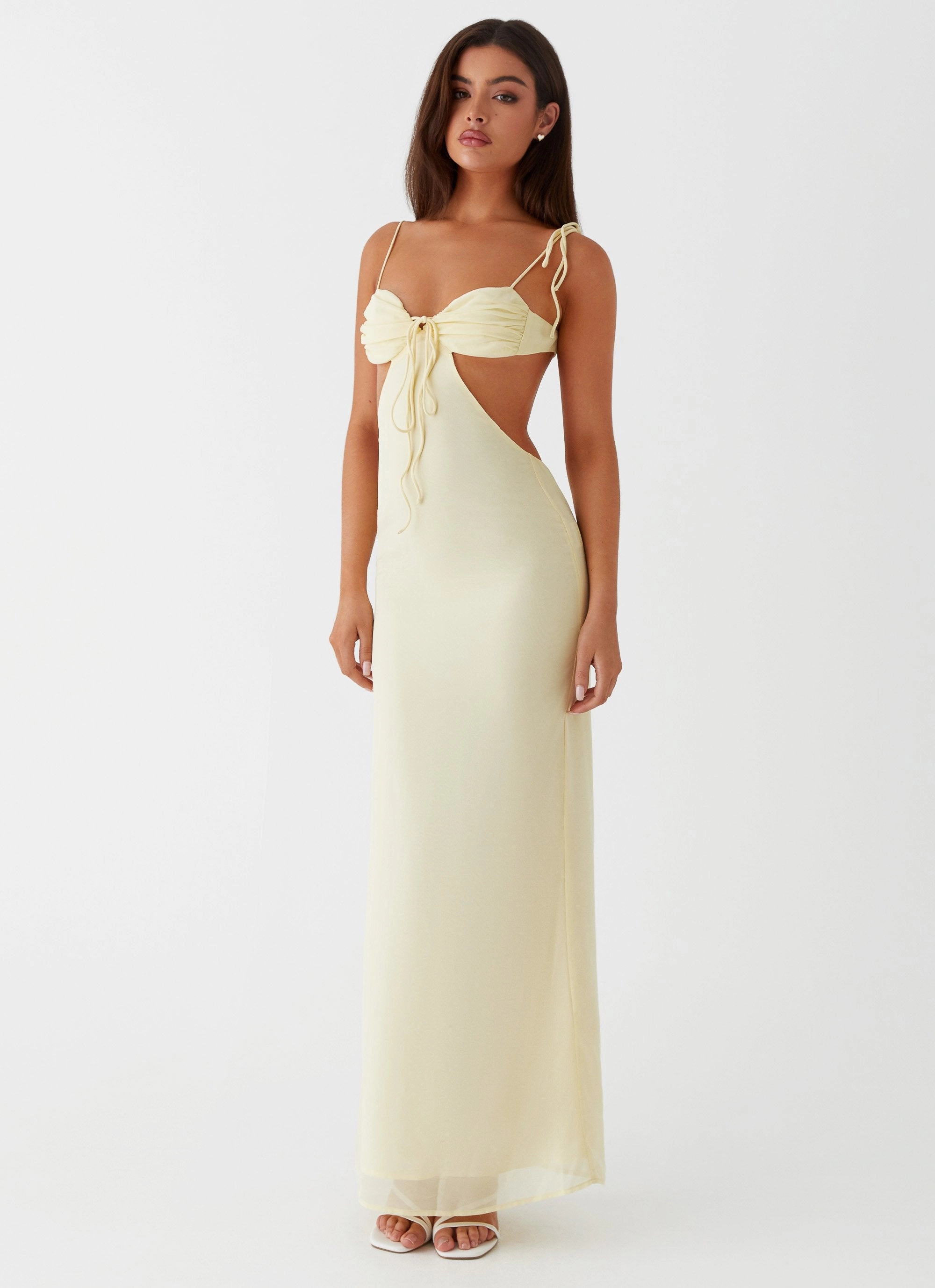 Youth Charm Tyra Ruched Maxi Dress - Yellow