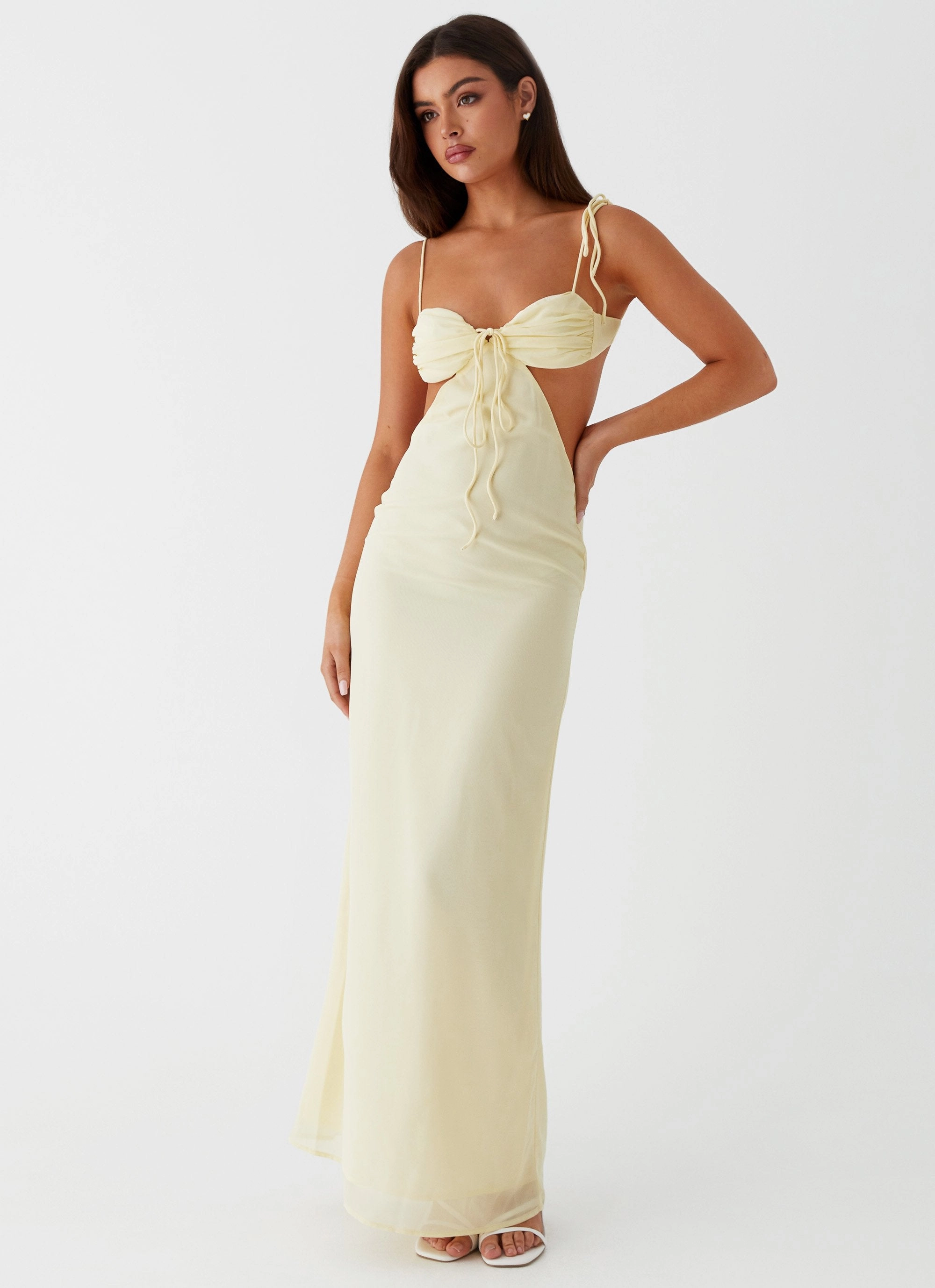 Heritage-Brand Tyra Ruched Maxi Dress - Yellow