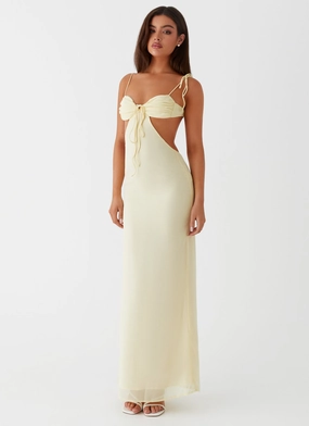 Youth Charm Tyra Ruched Maxi Dress - Yellow