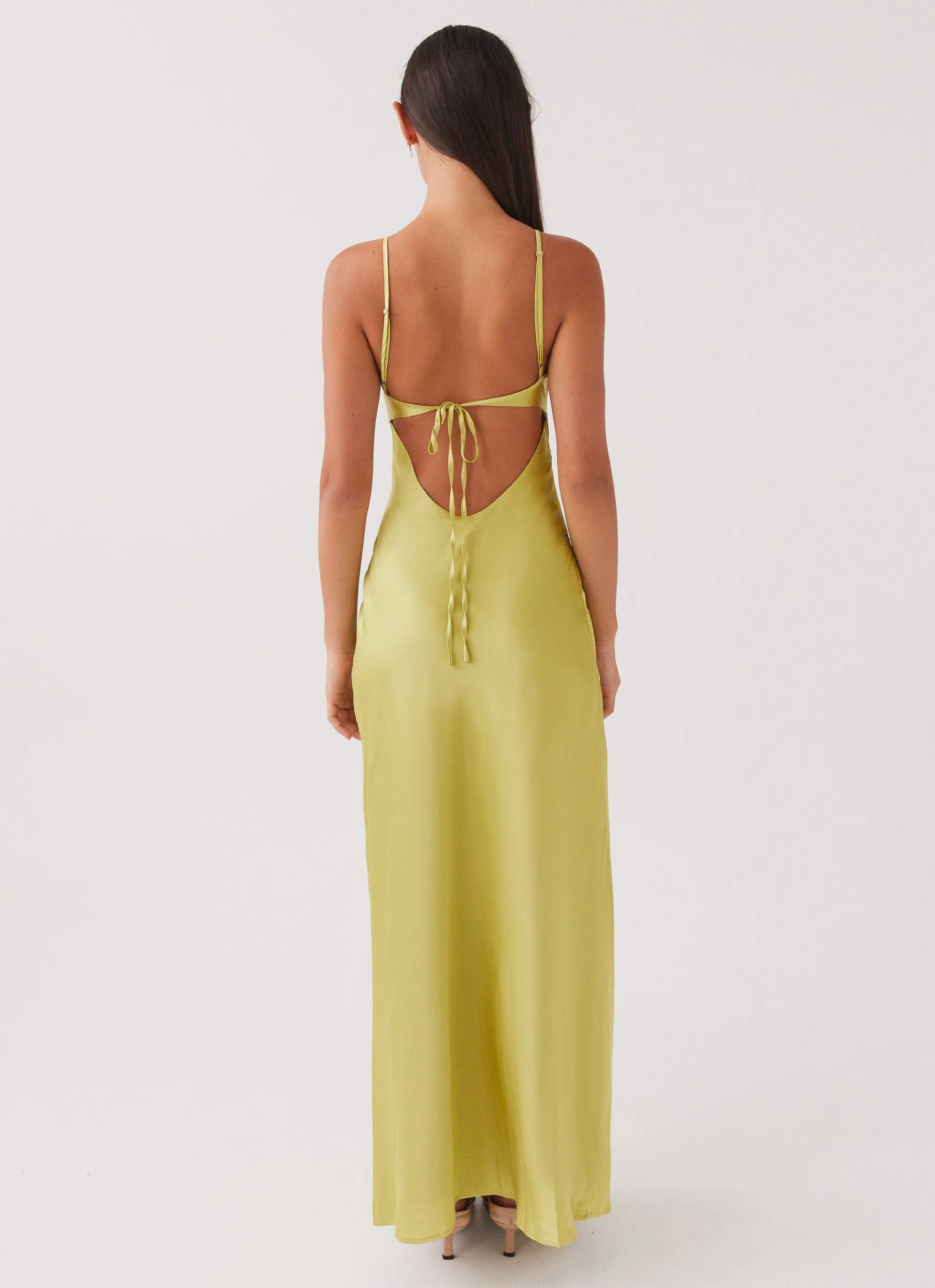 Lightweight Fabric Raylie Cut Out Maxi Dress - Chartreuse