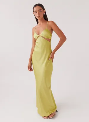 Raylie Cut Out Maxi Dress - Chartreuse Chic Motion Sun-Protective
